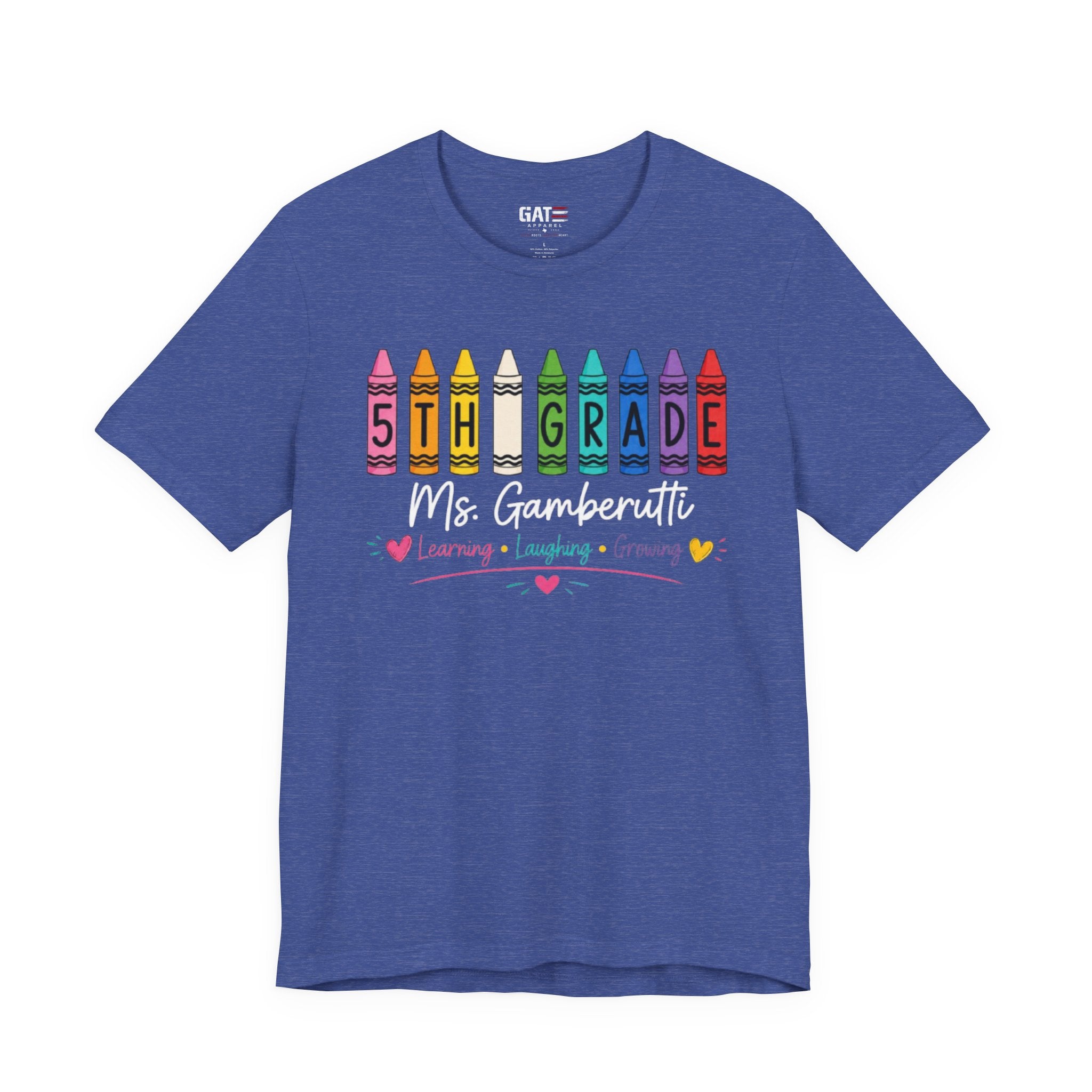 Customize Grade Level and Name Teacher Crayon Shirt