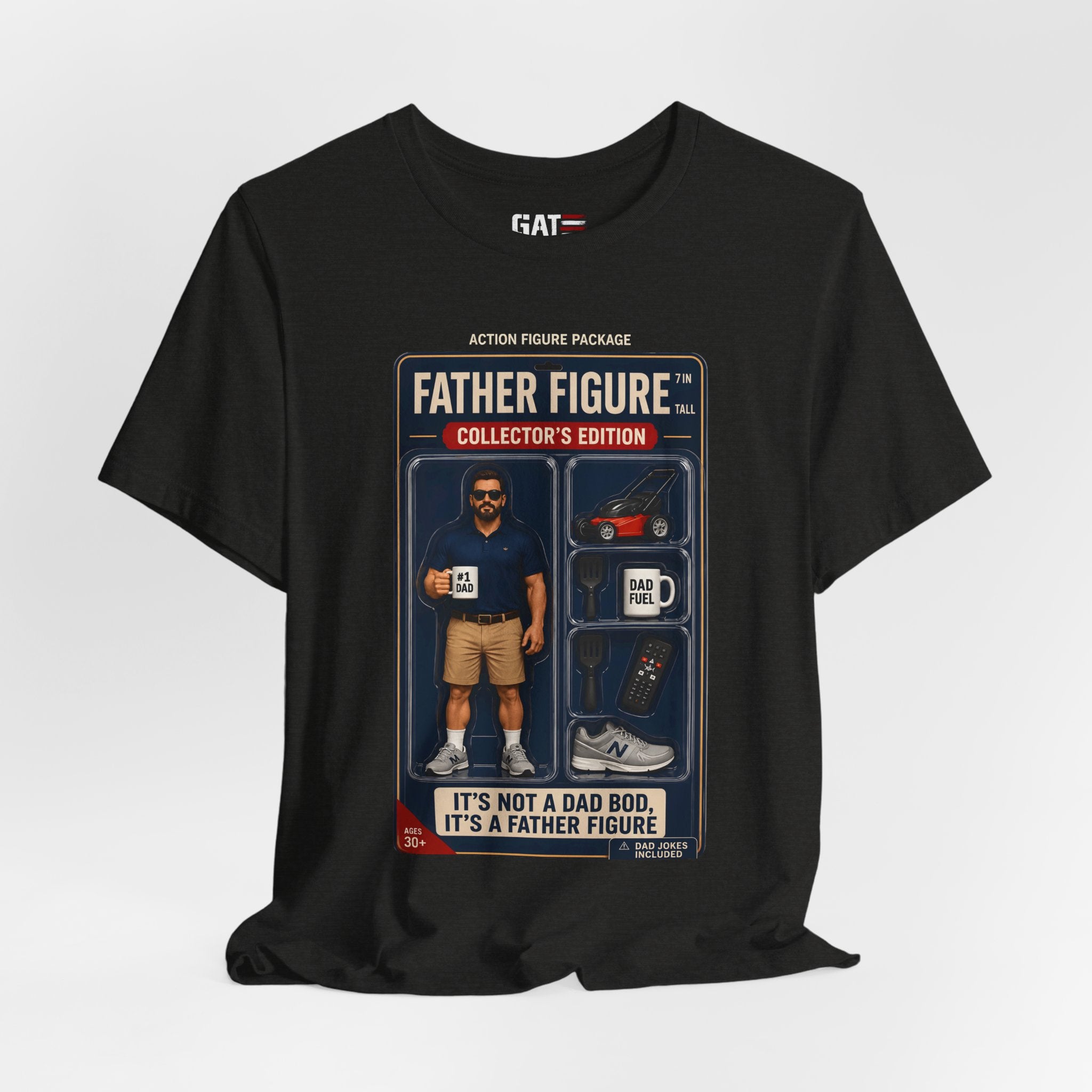 Father Figure Action Figure Shirt | Funny Dad Bod Tee | Collector's Edition Dad Shirt | Father's Day Gift for Dad | Dad Jokes Included