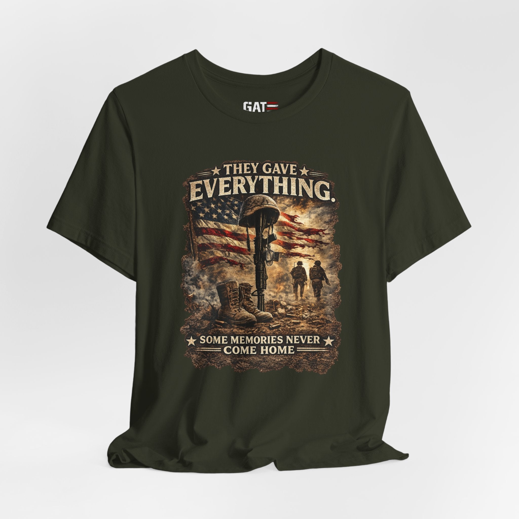 They Gave Everything Memorial T-Shirt — "Some Memories Never Come Home" Patriotic Veteran Tribute Tee