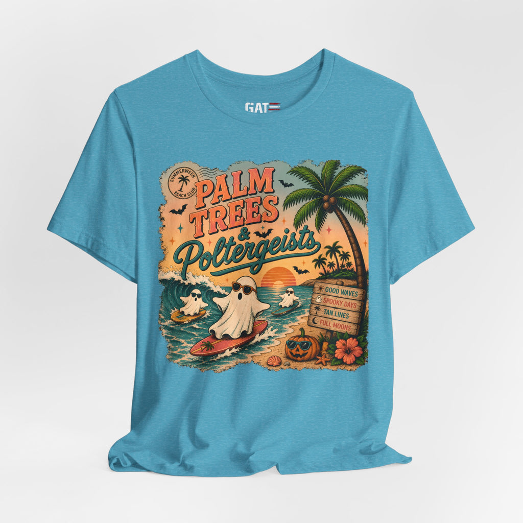 Summerween Shirt, Spooky Beach Shirt, Ghost Beach Tee, Halloween Beach Shirt, Coastal Halloween Tee, Tropical Ghost Shirt