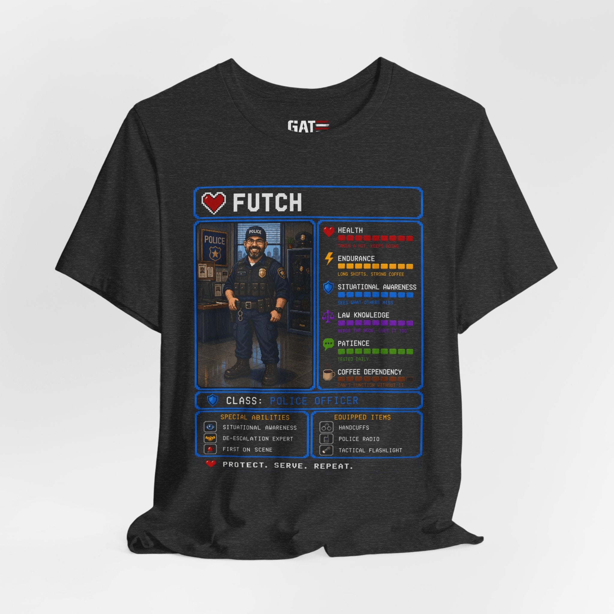 Custom Police Officer RPG Character Shirt | Personalized Law Enforcement Gift