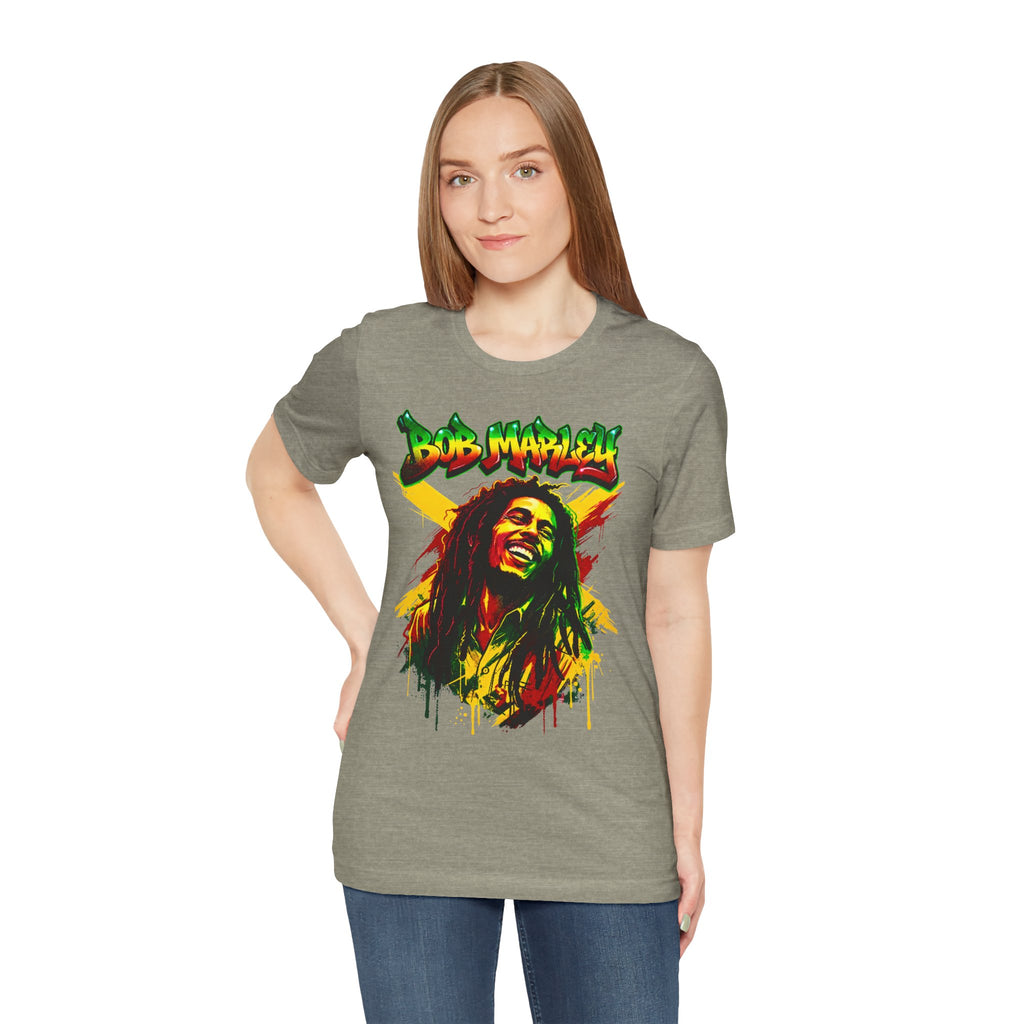 Reggae Legend Portrait Tee — Rasta Colors Music Graphic Shirt