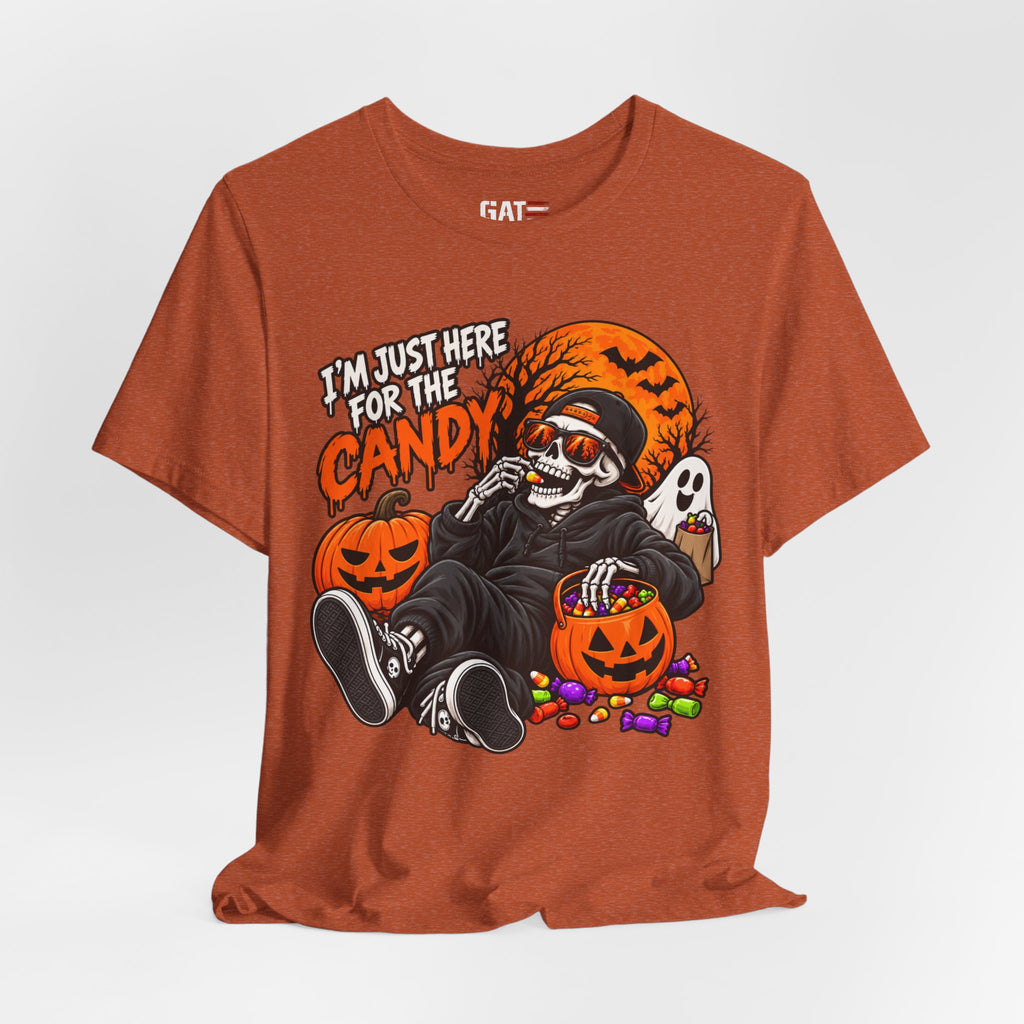 I'm Just Here for the Candy Halloween Skull Shirt | Spooky Tee