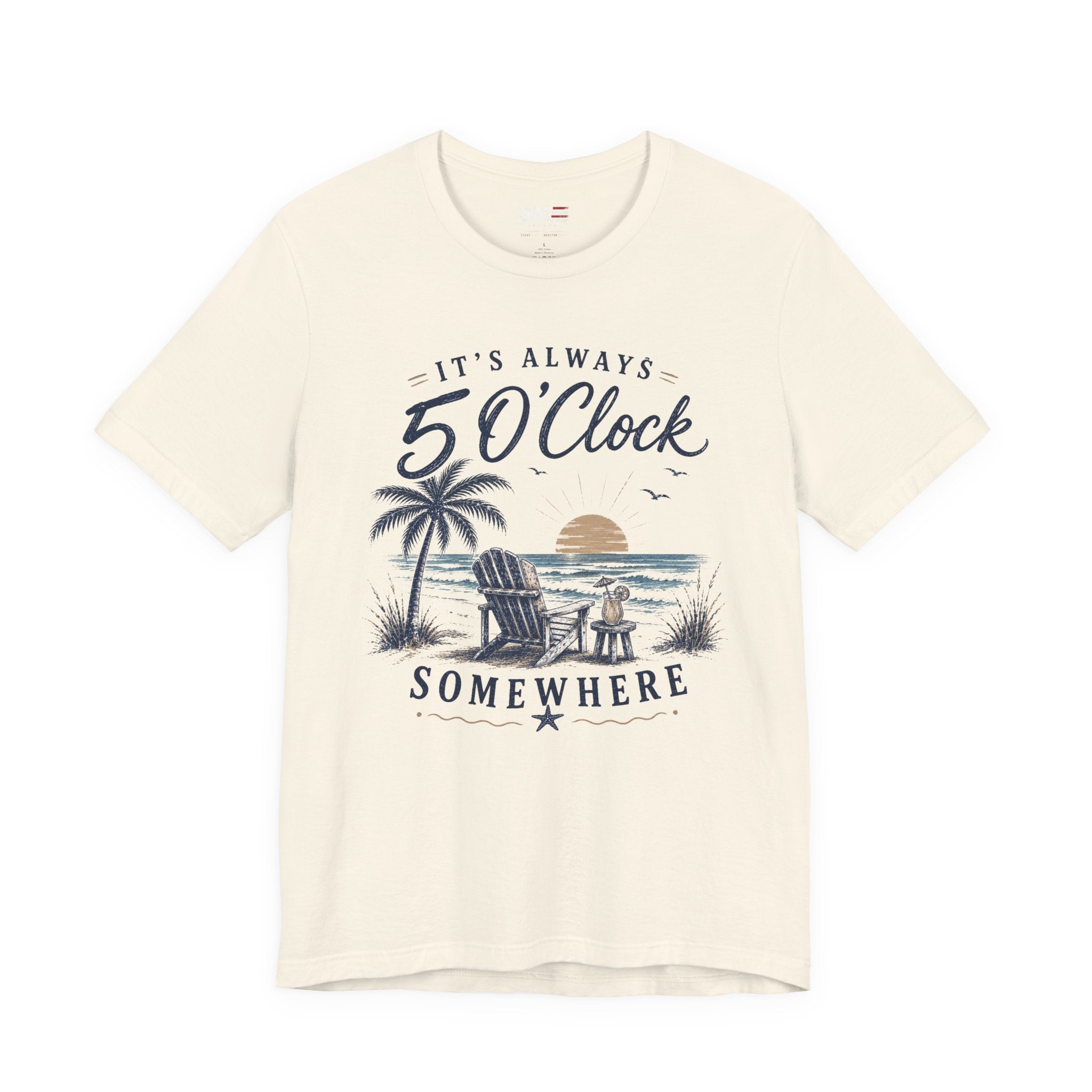 5 O'Clock Somewhere Beach T-Shirt