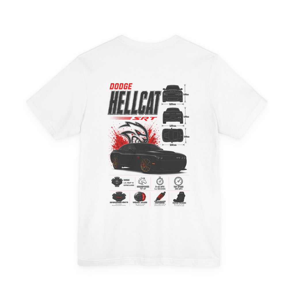 Dodge Hellcat SRT Graphic Tee — Muscle Car Illustration & Specs T-Shirt