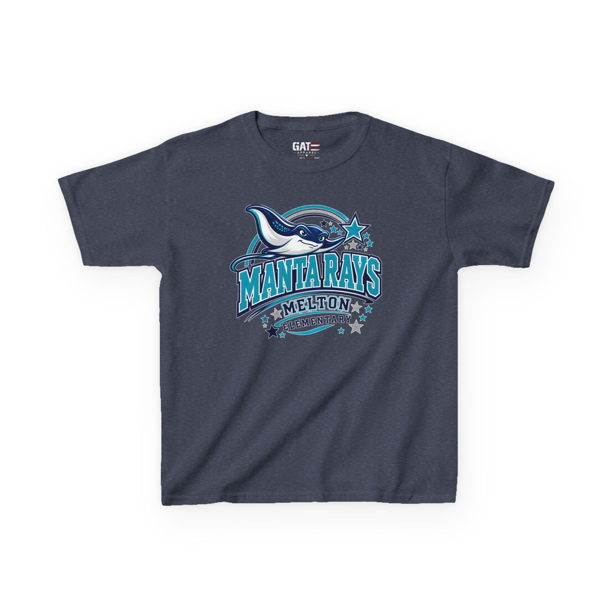 Melton Kids Tee Mantarays School T-Shirt — Melton Elementary Mascot Tee
