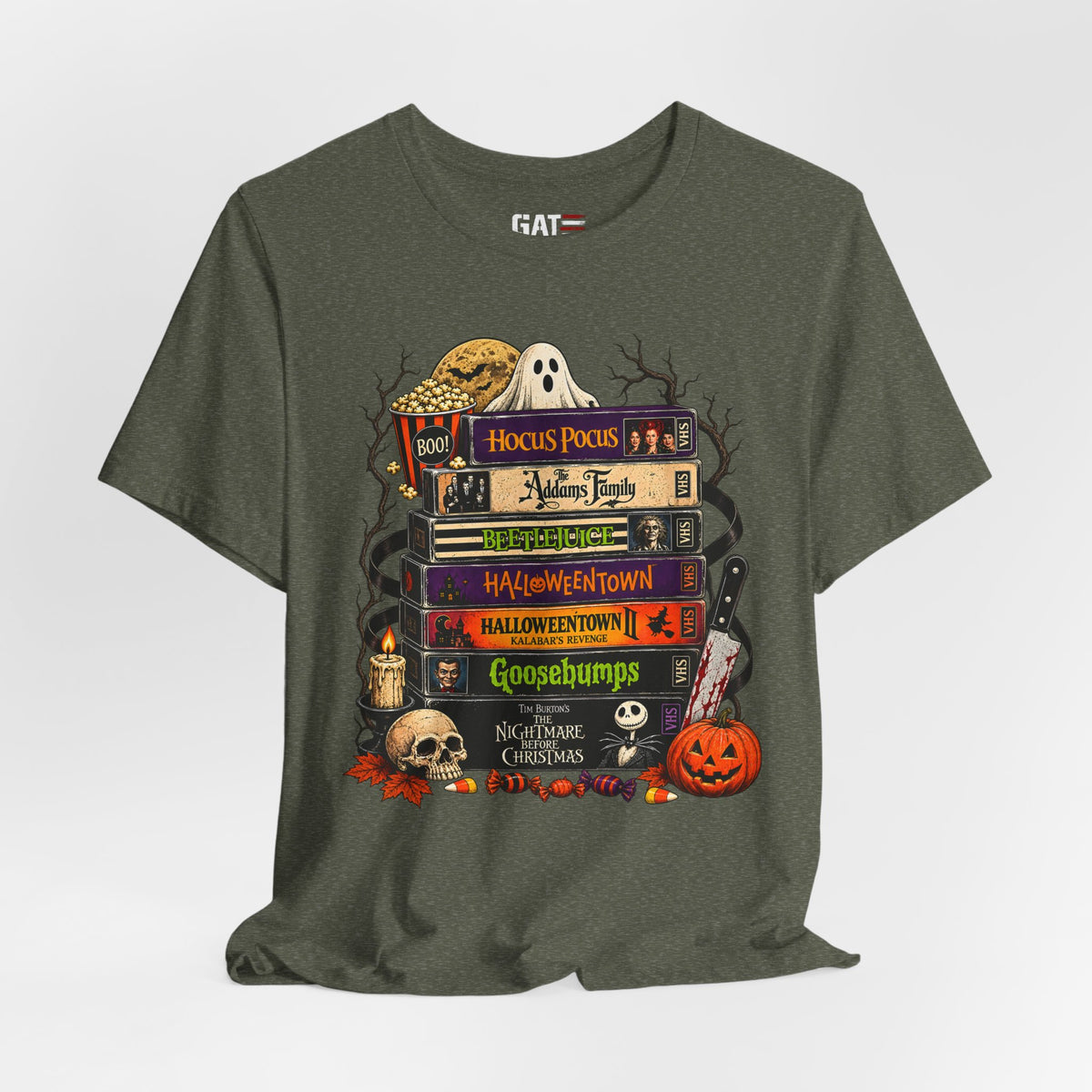 Halloween Movie Stack Shirt | Spooky Classics Tee