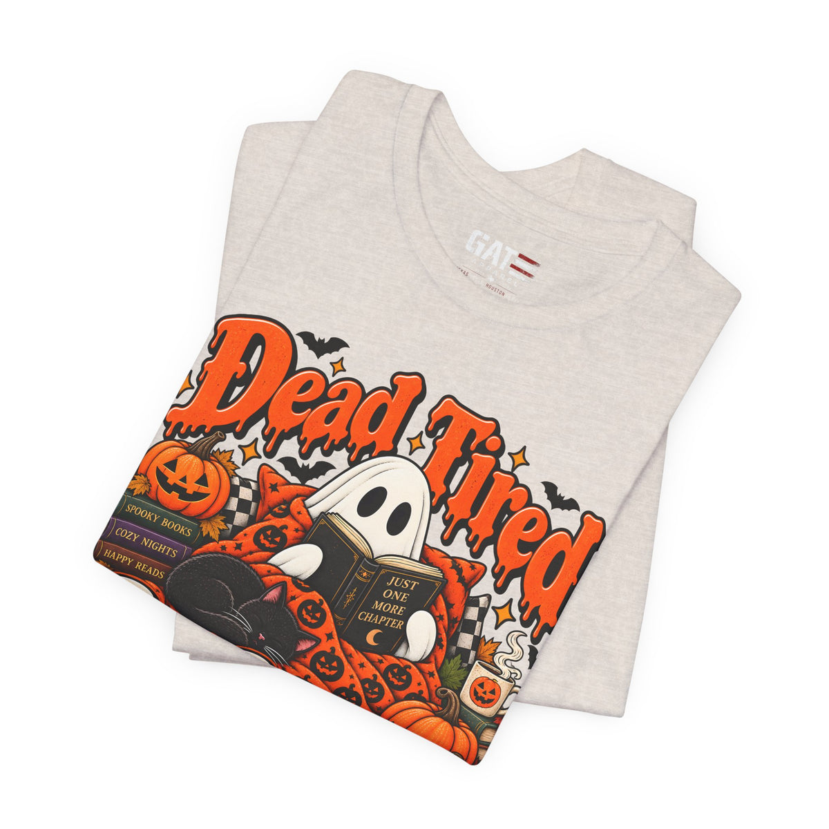Dead Tired Still Reading Halloween Shirt | Book Lover Tee
