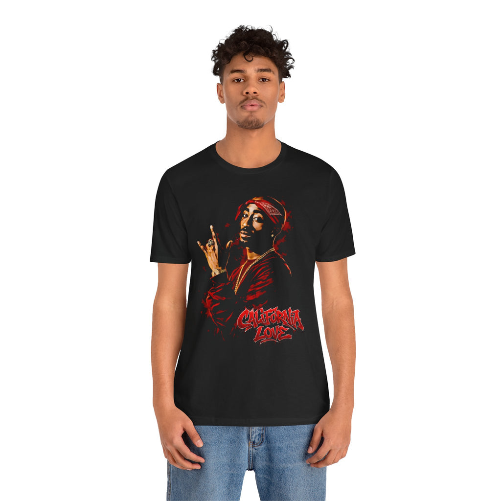 Graphic Tee — Red Bandana Rap Portrait with “California Love” Text
