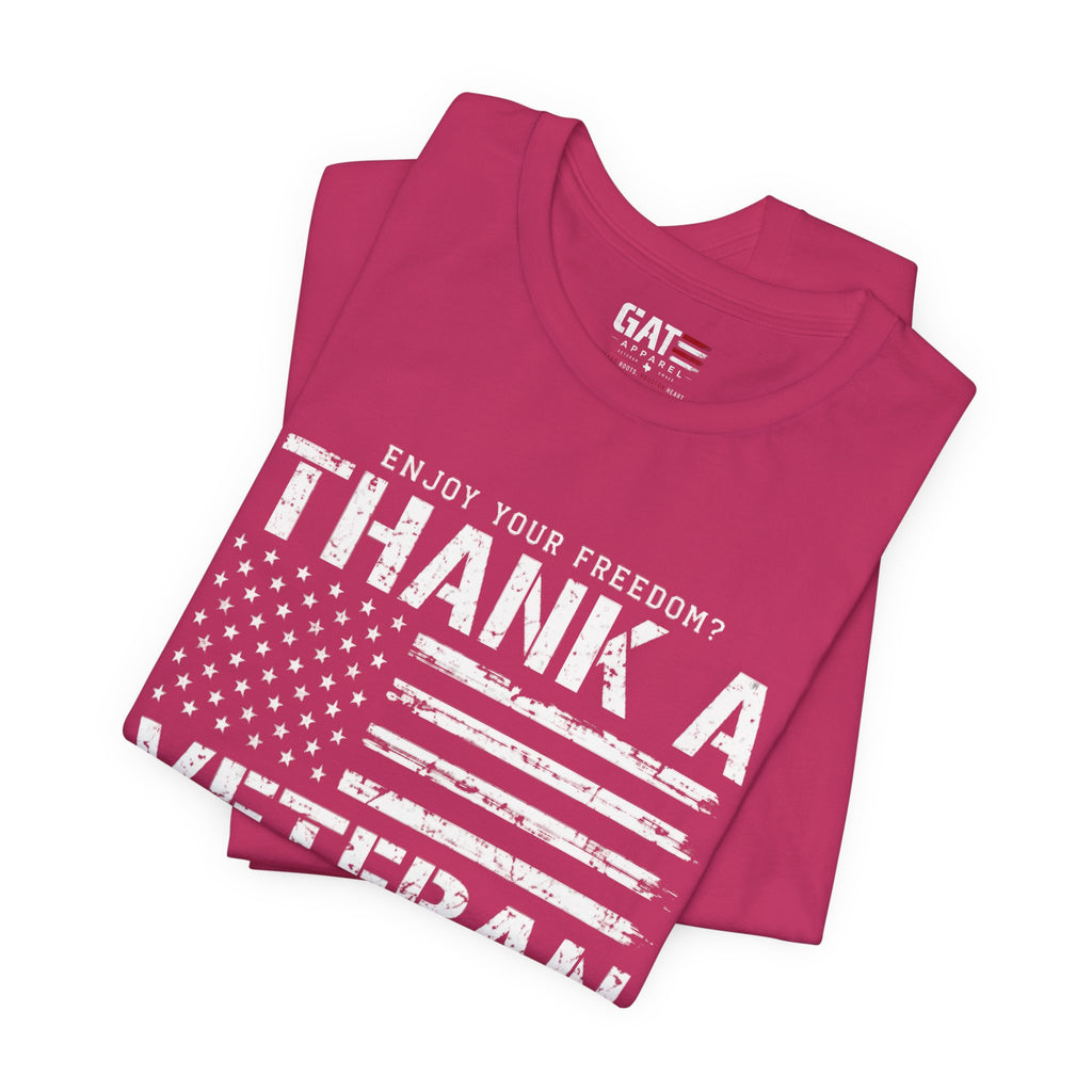 Veteran Shirt Enjoy Your Freedom Thank A Veteran Tee Patriotic American Flag Shirt Military Appreciation Gift for Men and Women