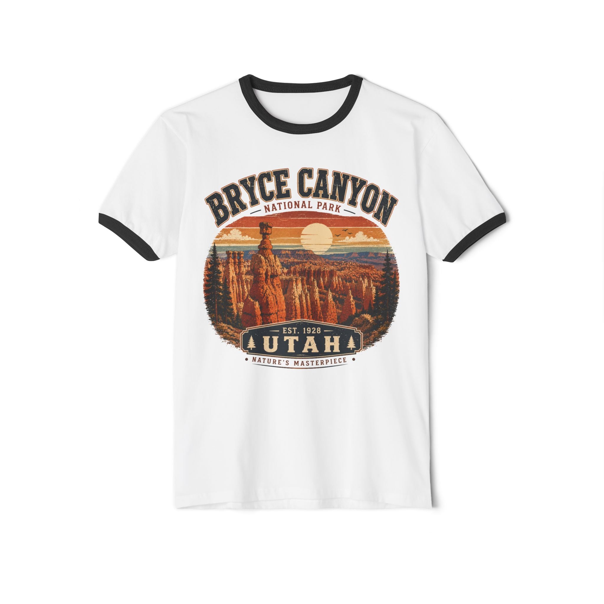 Bryce Canyon Vintage Ringer Tee - Utah National Park Sunset Graphic