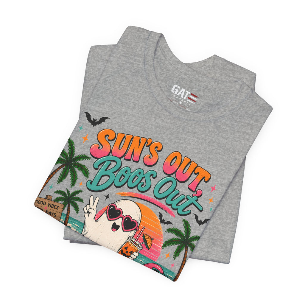 Summerween Shirt, Spooky Beach Shirt, Ghost Beach Tee, Halloween Beach Shirt, Coastal Halloween Tee, Tropical Ghost Shirt