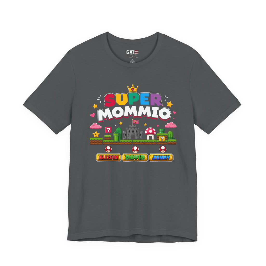 Super Mommio pixel game design T-Shirt | Retro video game mom tee
