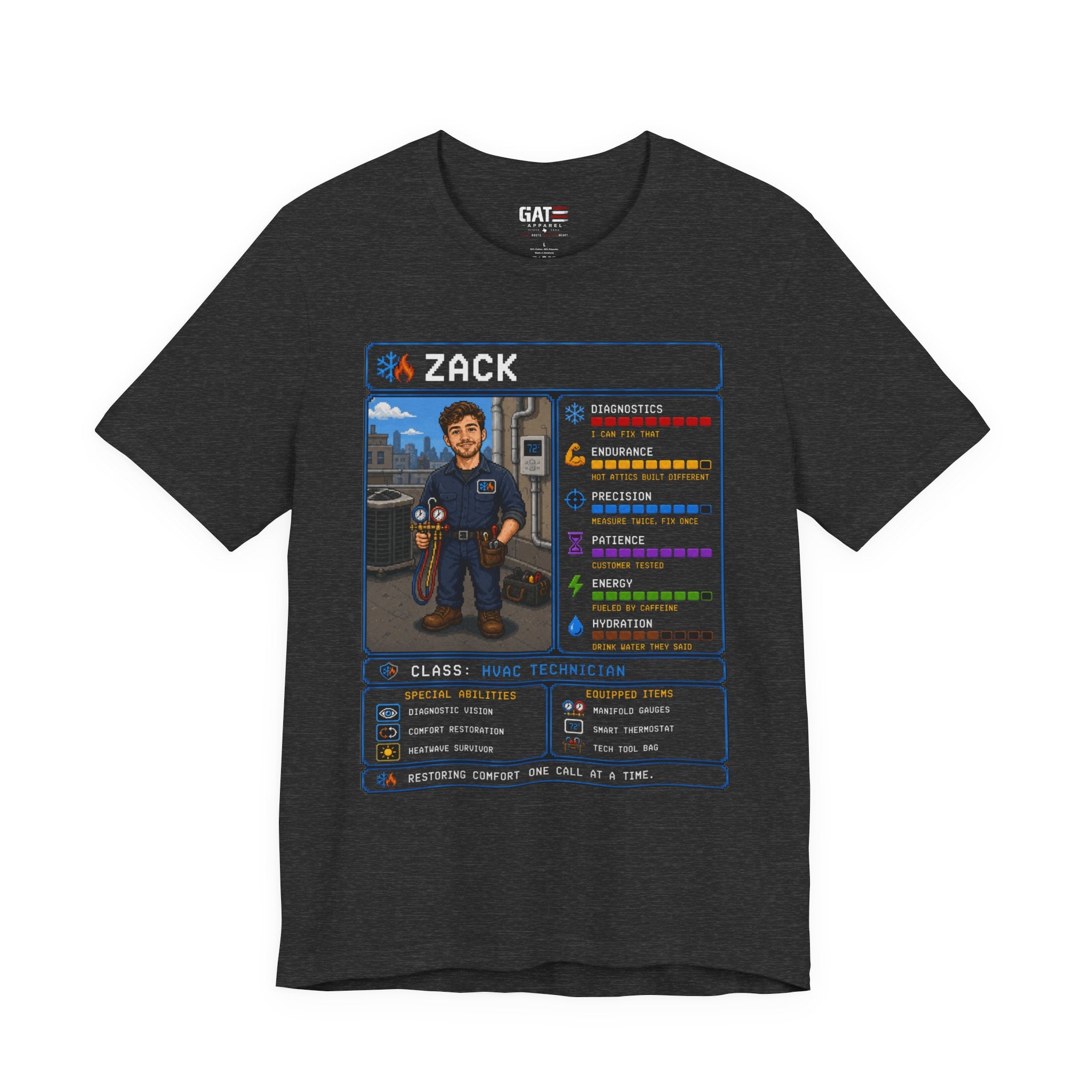 Custom HVAC Technician RPG Character Shirt| Personalized HVAC Tech Gift