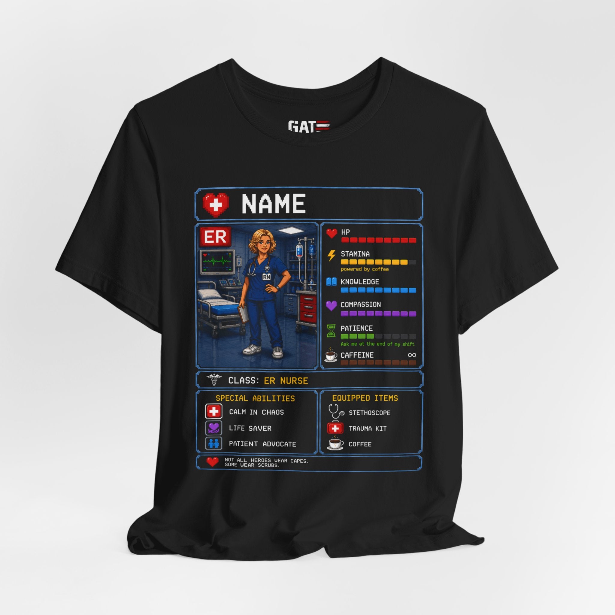Custom ER Nurse RPG Character Shirt | Personalized Nurse Gift