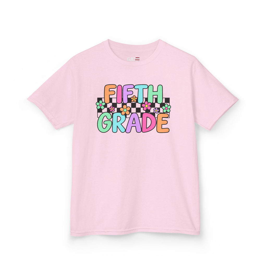Custom Grade Level Shirt for Kids – Retro Checkered Floral Back to School Tee