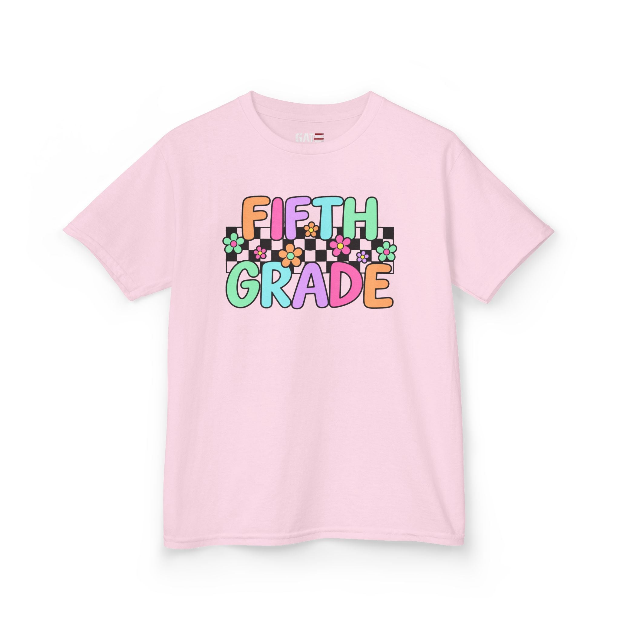 Custom Grade Level Shirt for Kids – Retro Checkered Floral Back to School Tee