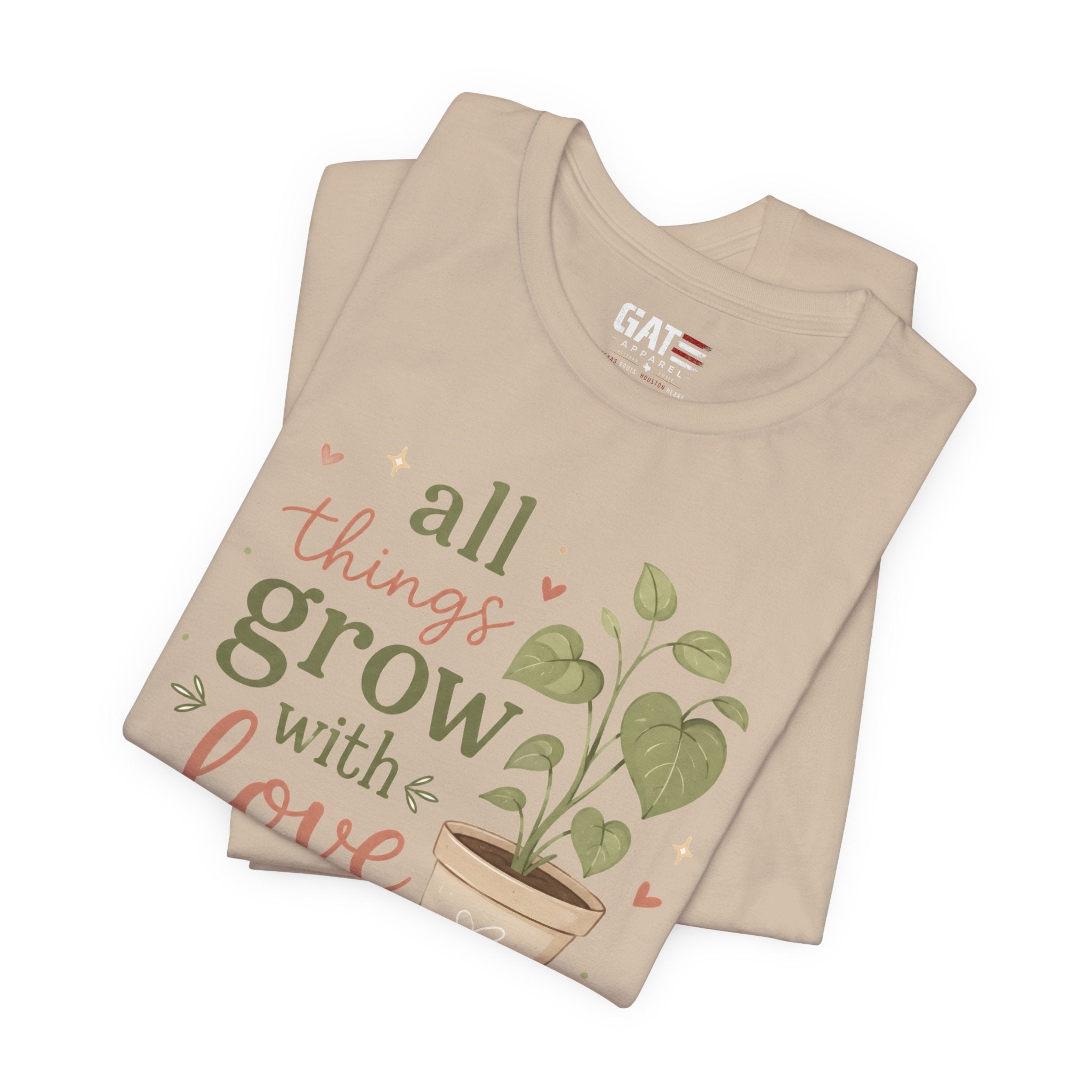 Plant Lover Shirt, All Things Grow With Love Shirt, Gardening Shirt, Botanical Tee, Plant Mom Gift, Flower Lover