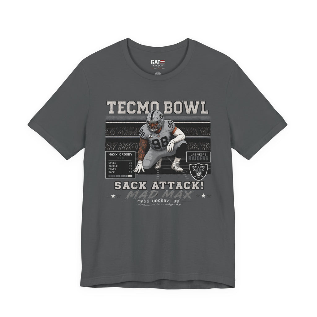 Mad Maxx Crosby Tecmo Bowl Shirt Retro Tecmo Football Tee Vintage Pixel Art Las Vegas Defense Fan Gift Graphic T Shirt