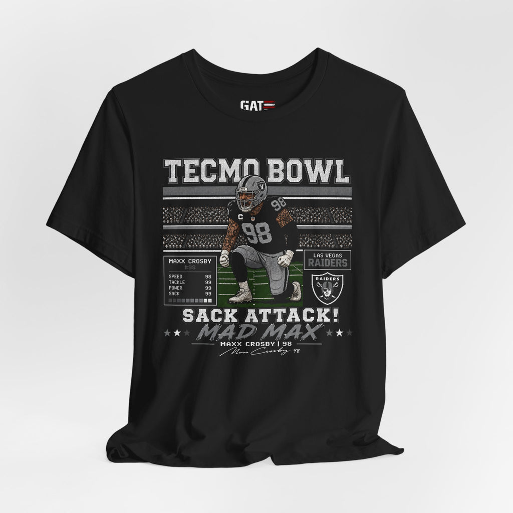 Mad Maxx Crosby Tecmo Bowl Shirt Retro Tecmo Football Tee Vintage Pixel Art Las Vegas Defense Fan Gift Graphic T Shirt