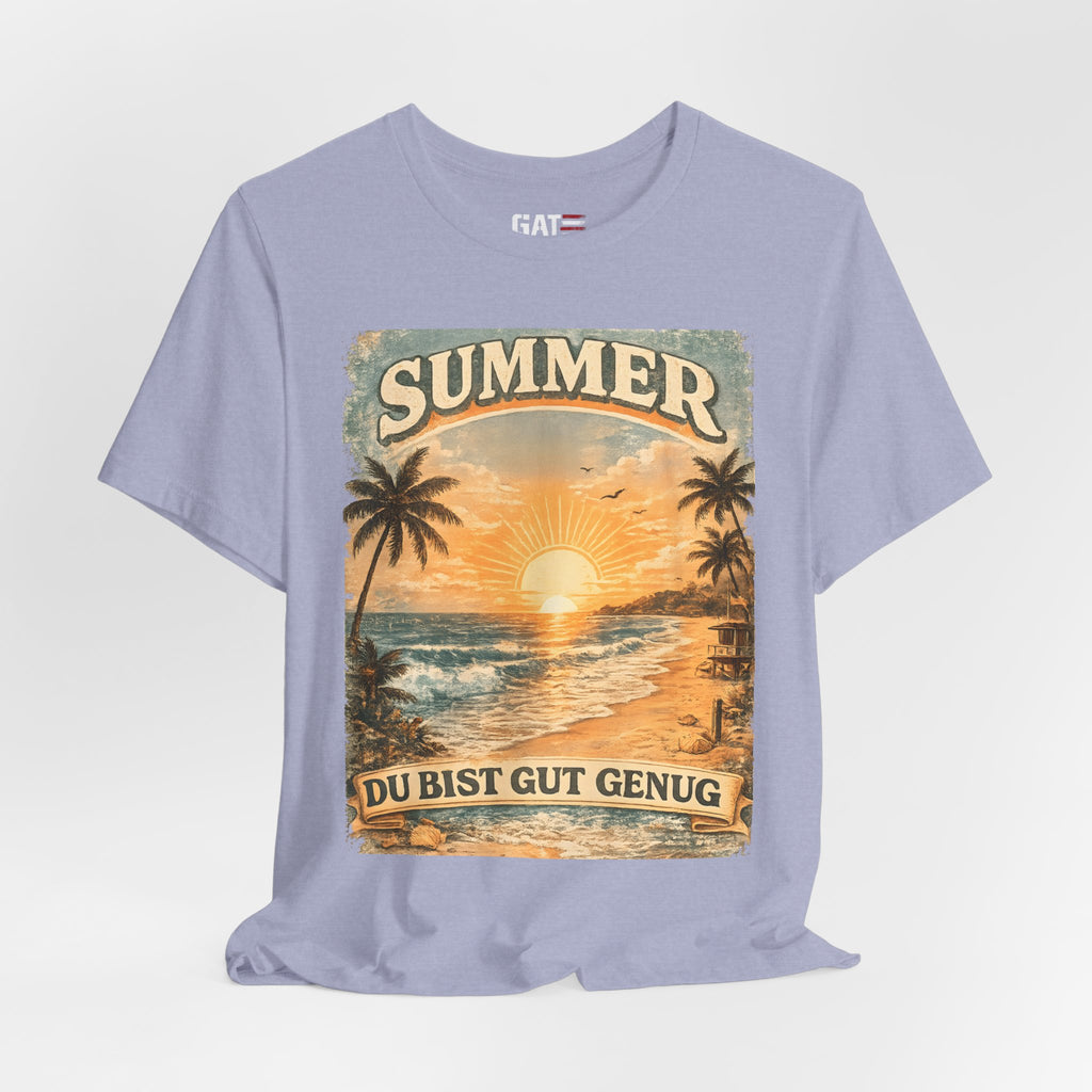 Du Bist Gut Genug Shirt, You Are Enough Tee, Summer Beach Sunset Graphic Shirt, German Quote Retro Aesthetic Tee