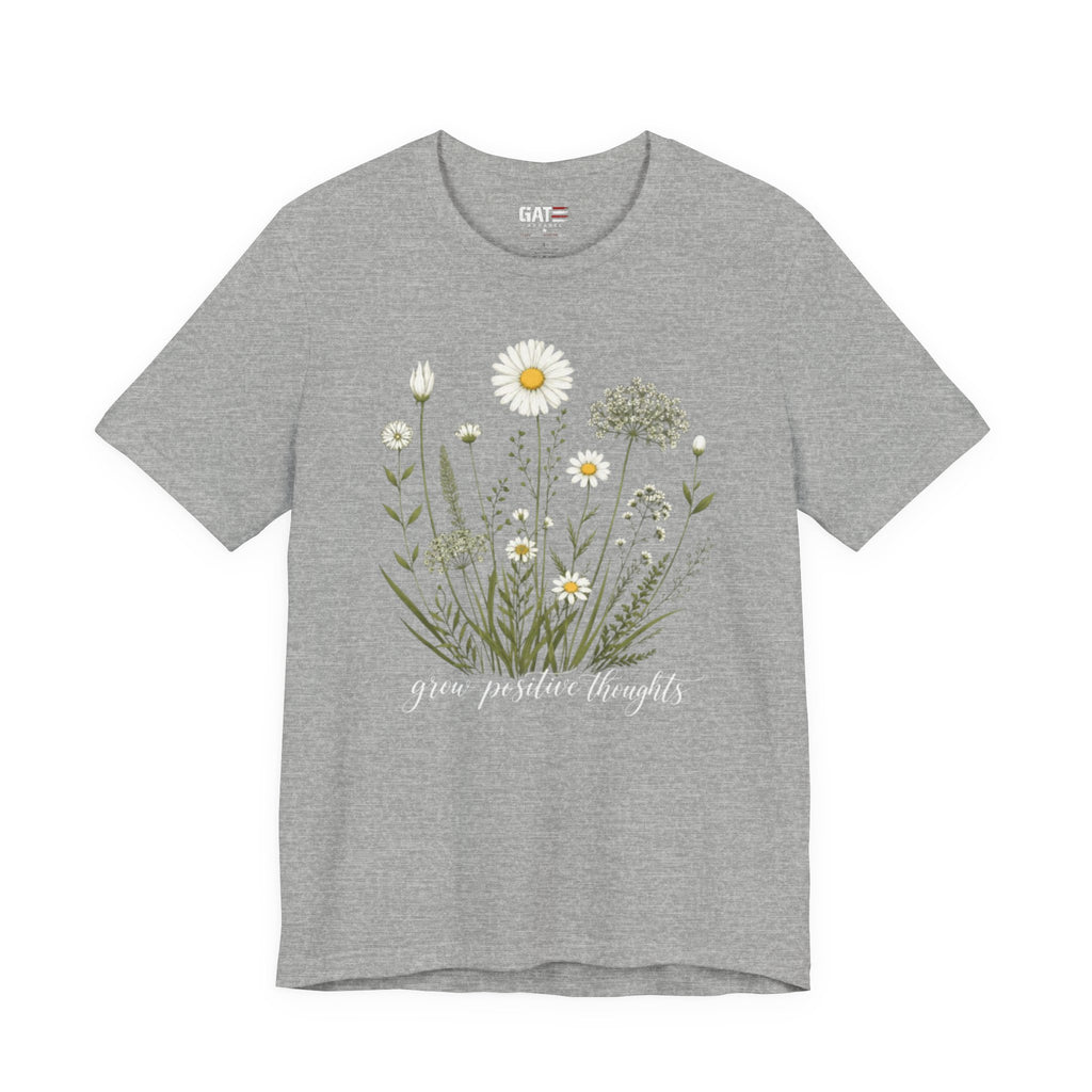 Floral 'Grow Positive Thoughts' T‑Shirt
