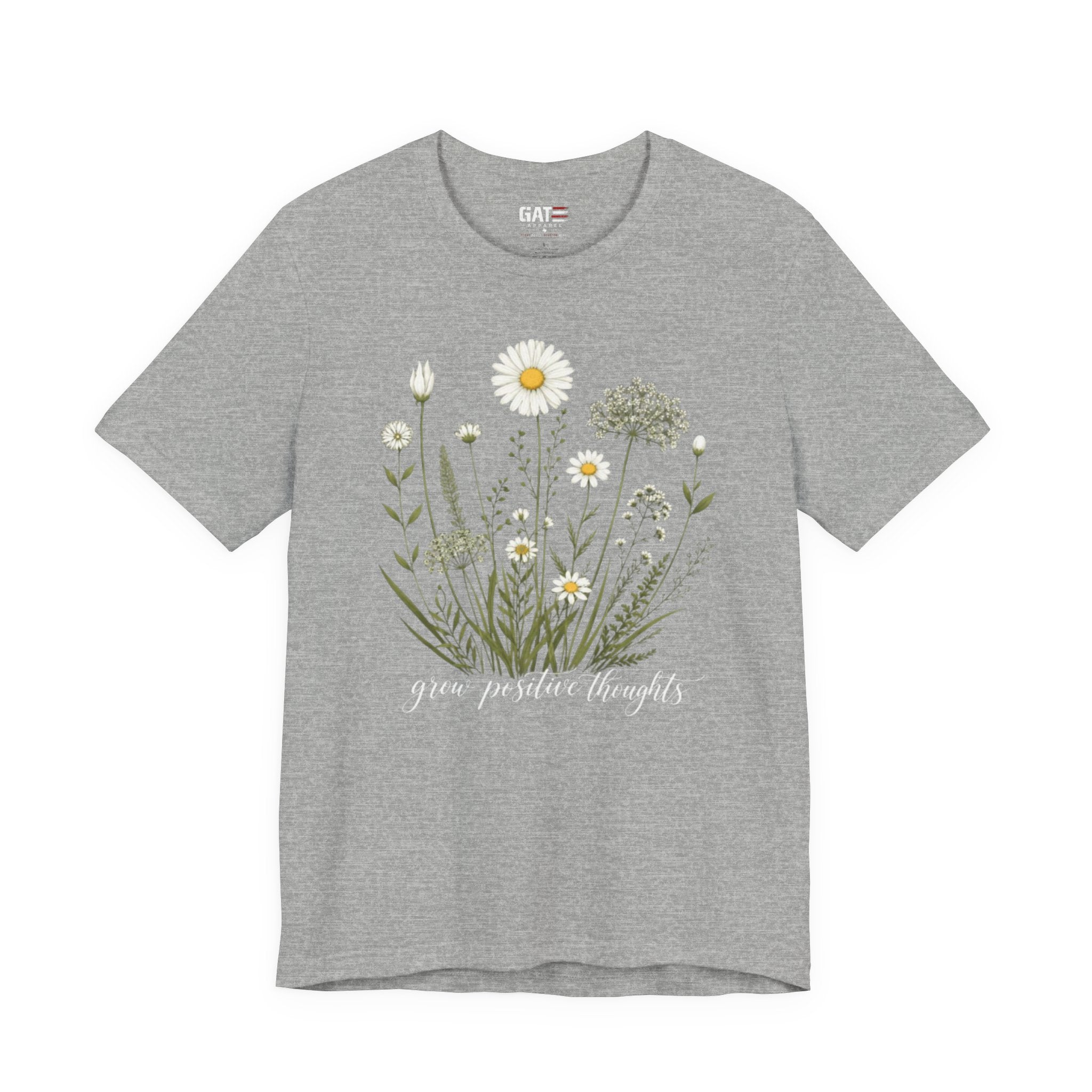 Floral 'Grow Positive Thoughts' T‑Shirt