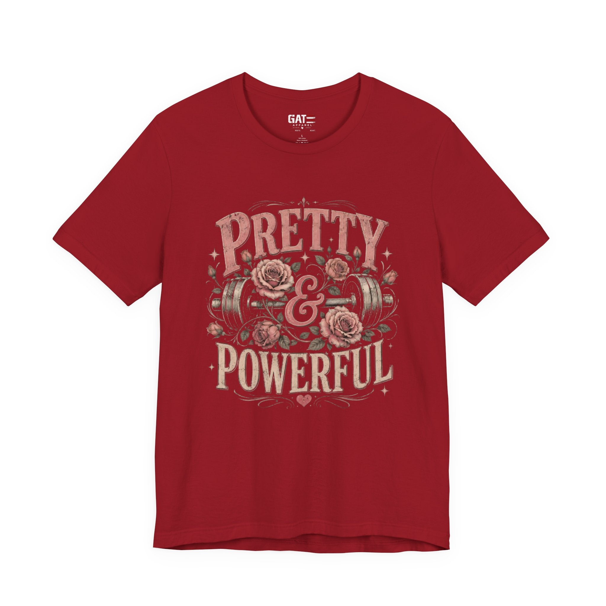 Pretty and Powerful Shirt, Women's Gym Shirt, Weightlifting Tee, Cute Fitness Shirt, Workout Gift for Strong Women