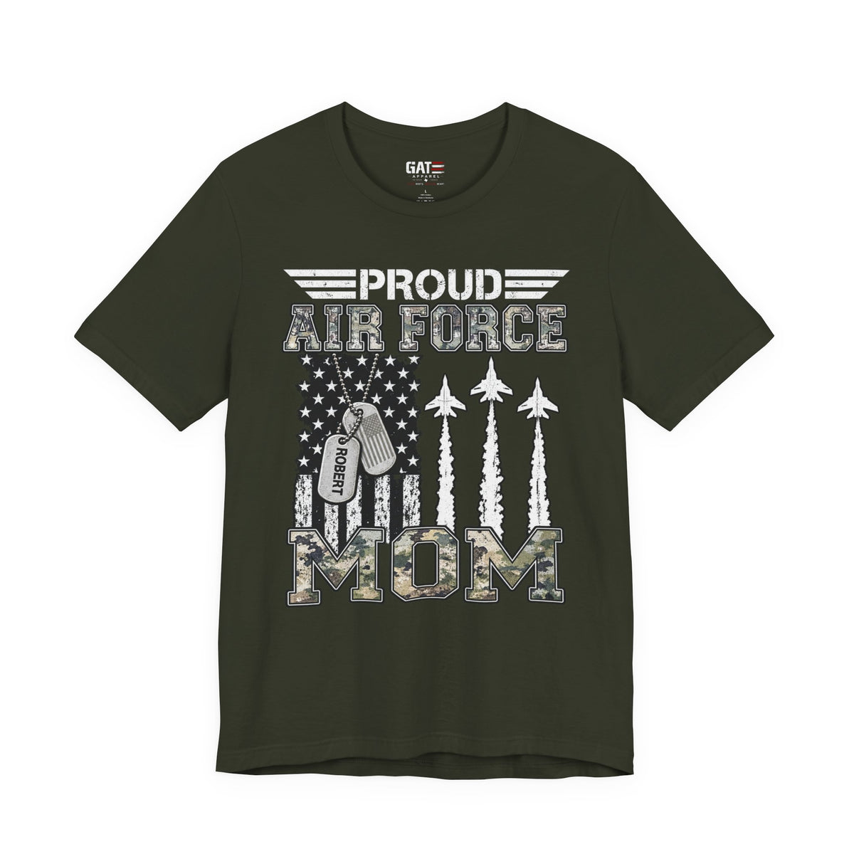 Air Force – Personalized Mom/Dad T-Shirt | Custom Name Dog Tag Tee