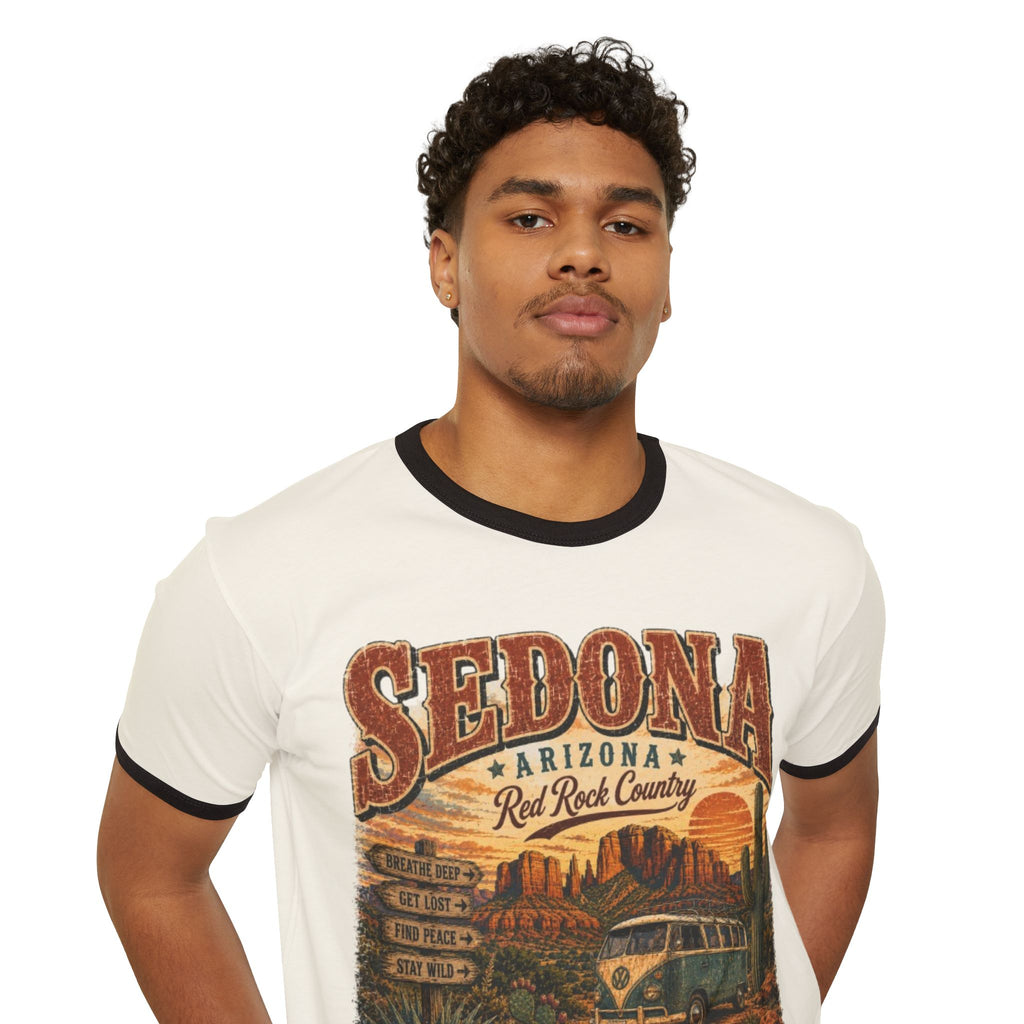 Sedona Arizona Vintage Van Ringer Tee — Red Rock Road Trip T-Shirt