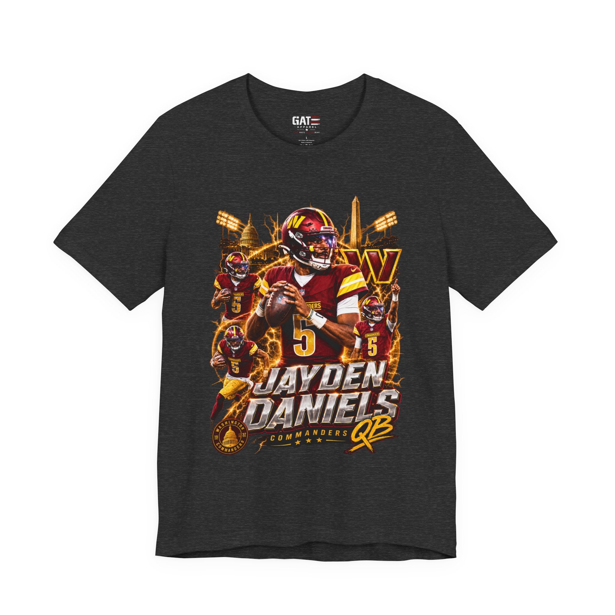 Jayden Daniels Washington Commanders Tee Retro Player Graphic T-Shirt