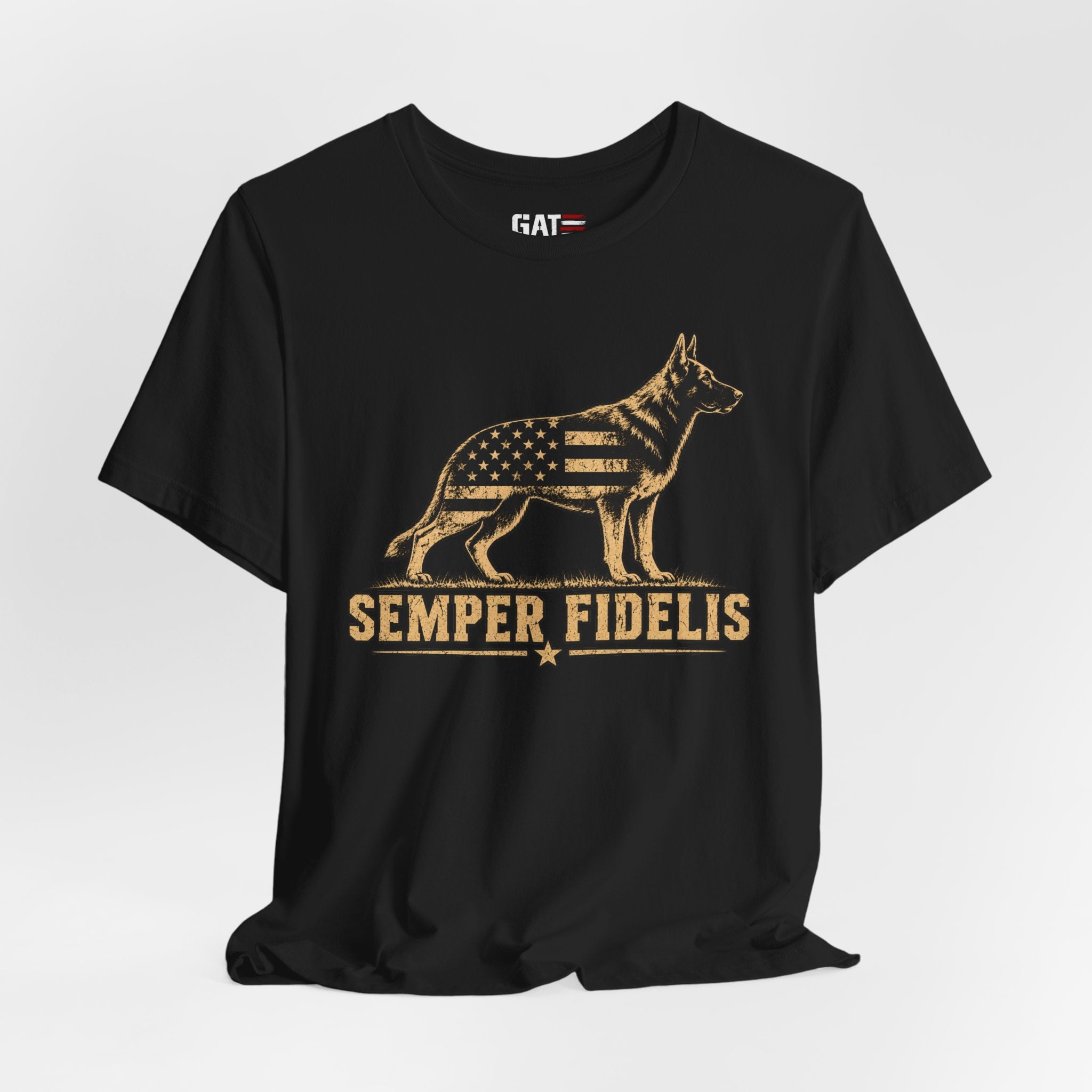 Semper Fidelis German Shepherd T-Shirt — Patriotic Military K9 Tee