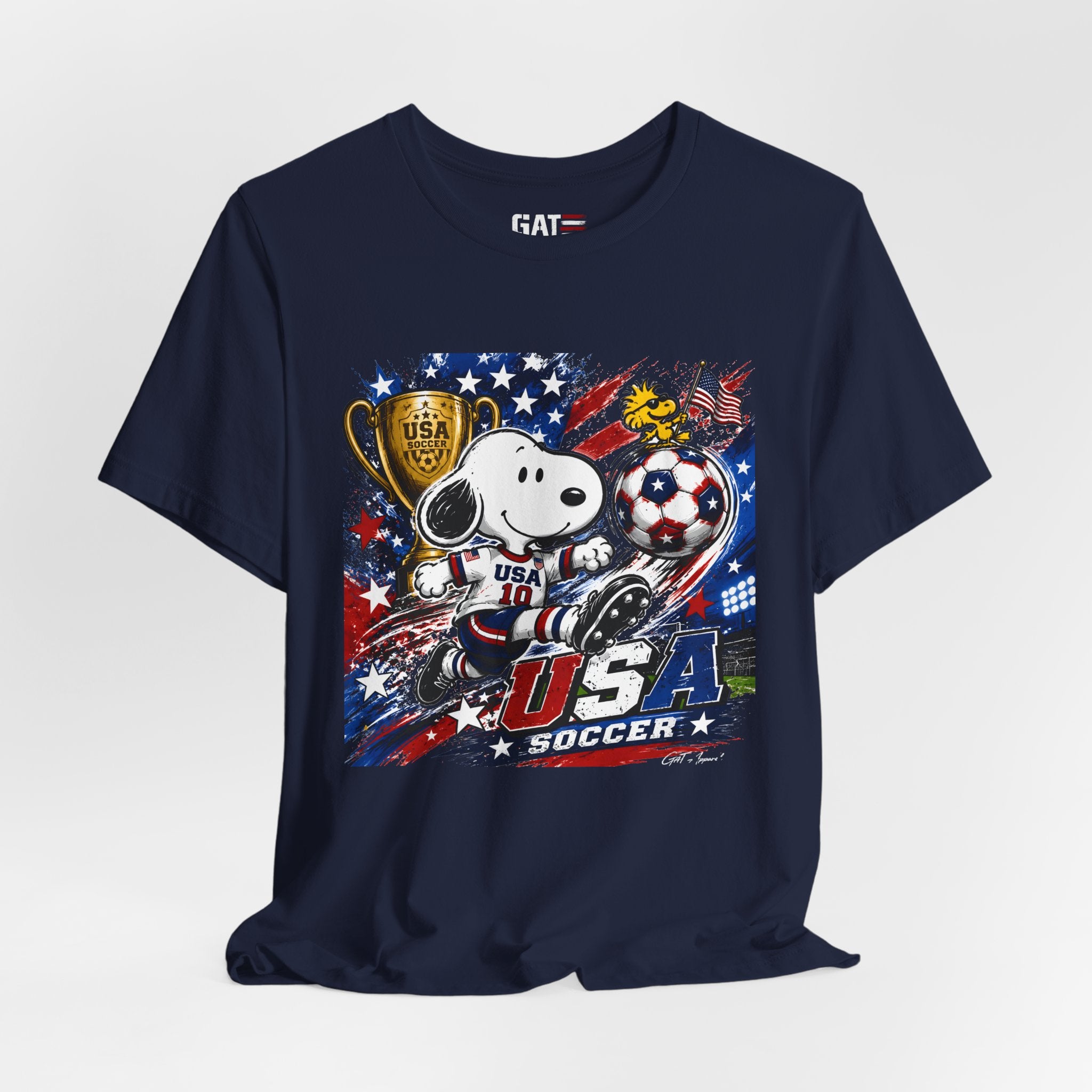 Snoopy USA Soccer Tee | Patriotic Soccer Graphic T-Shirt