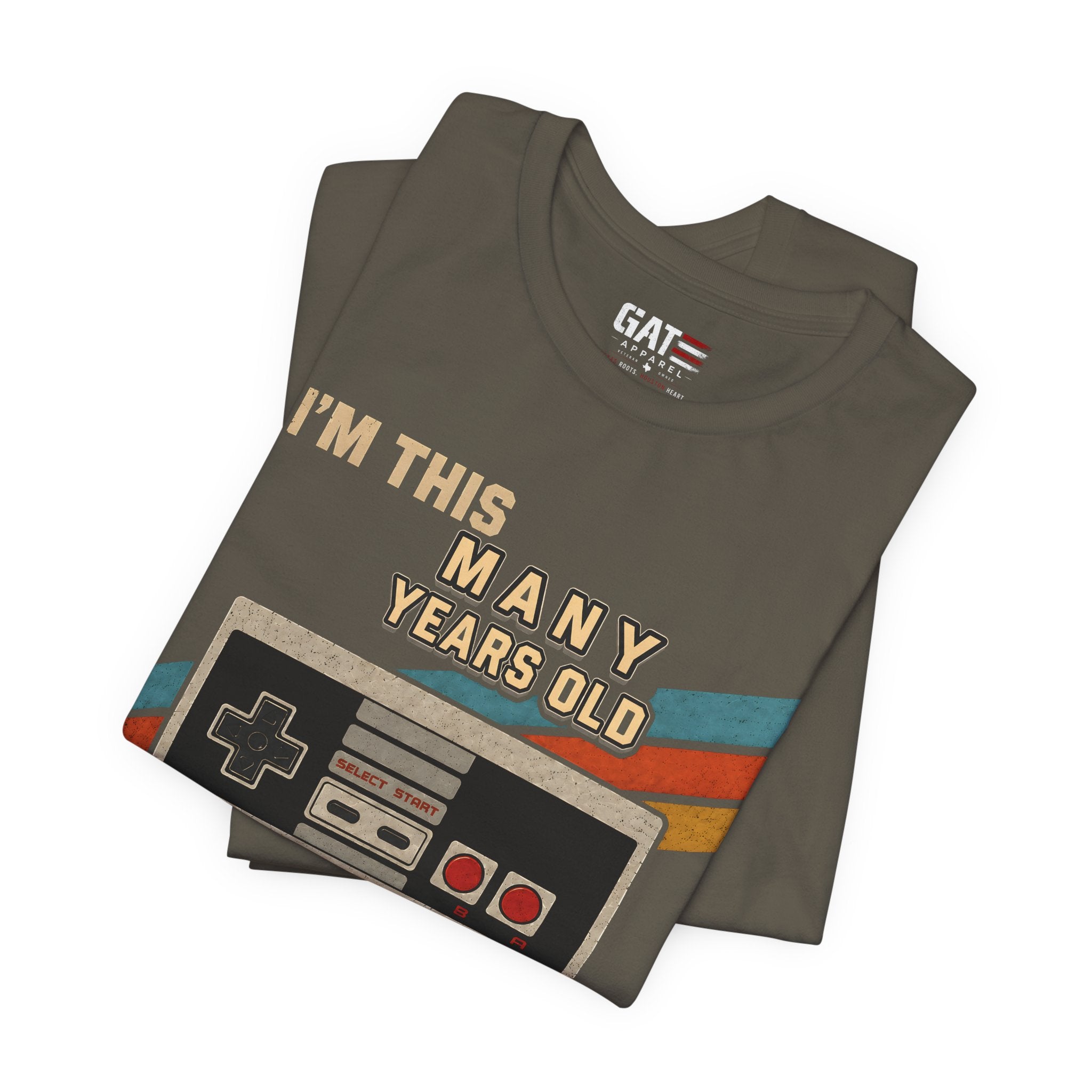 Retro Gaming Birthday Shirt, Gamer Gift for Men, I'm This Many Years Old Tee, 80s 90s Video Game Shirt, Classic Gamer Gift