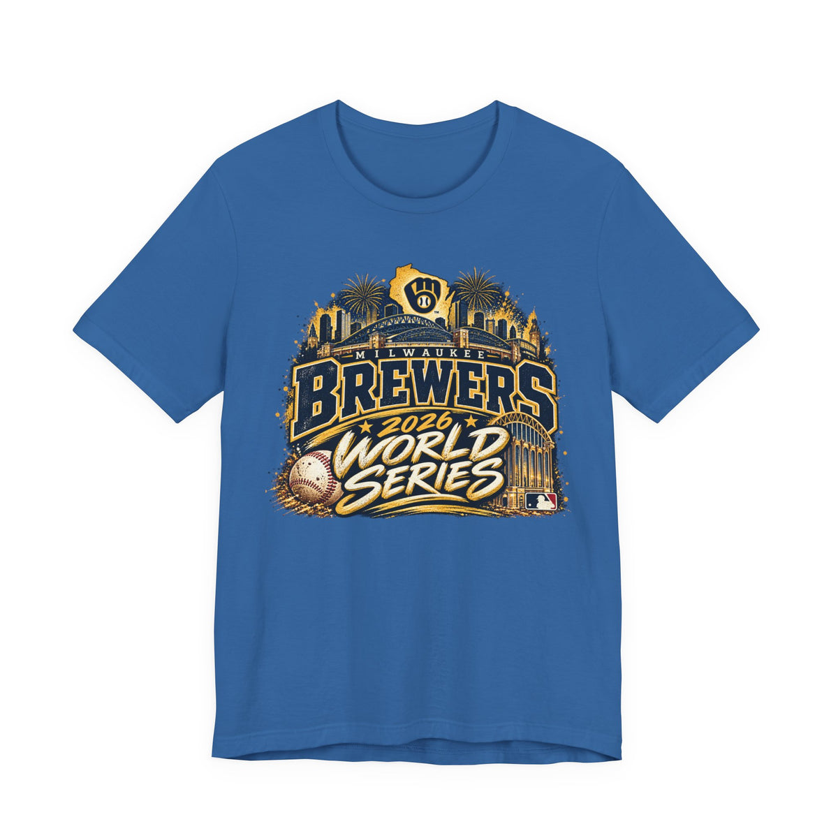 Milwaukee Brewers 2026 World Series skyline baseball T-shirt - alternate product photo 3
