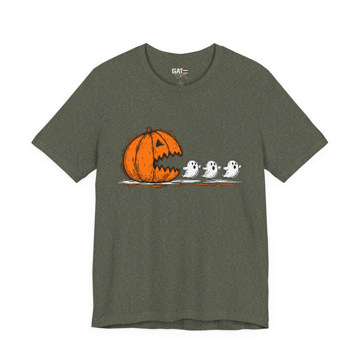 Ghost Chase Halloween Pumpkin T-Shirt