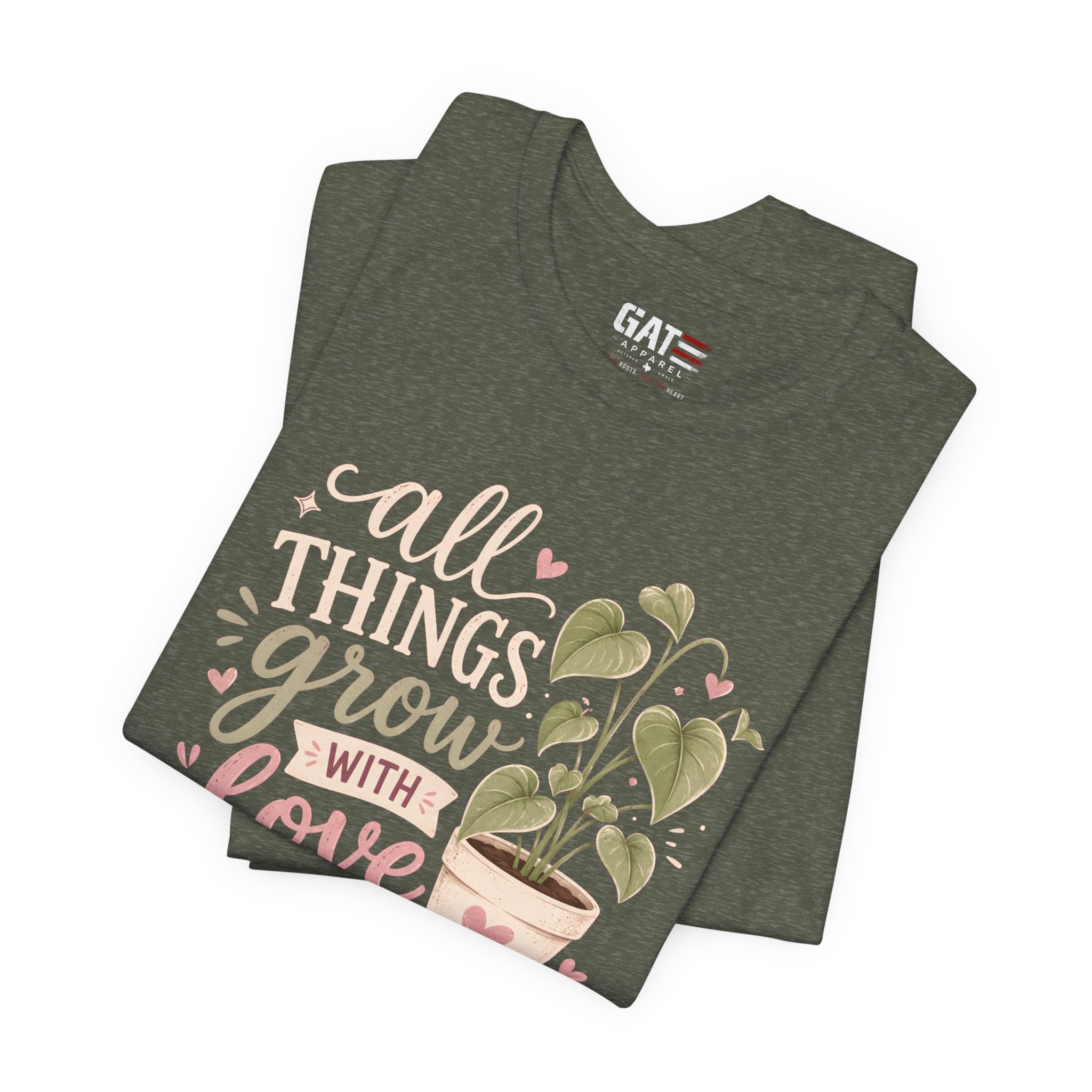 Plant Lover Shirt, All Things Grow With Love Shirt, Gardening Shirt, Botanical Tee, Plant Mom Gift, Flower Lover