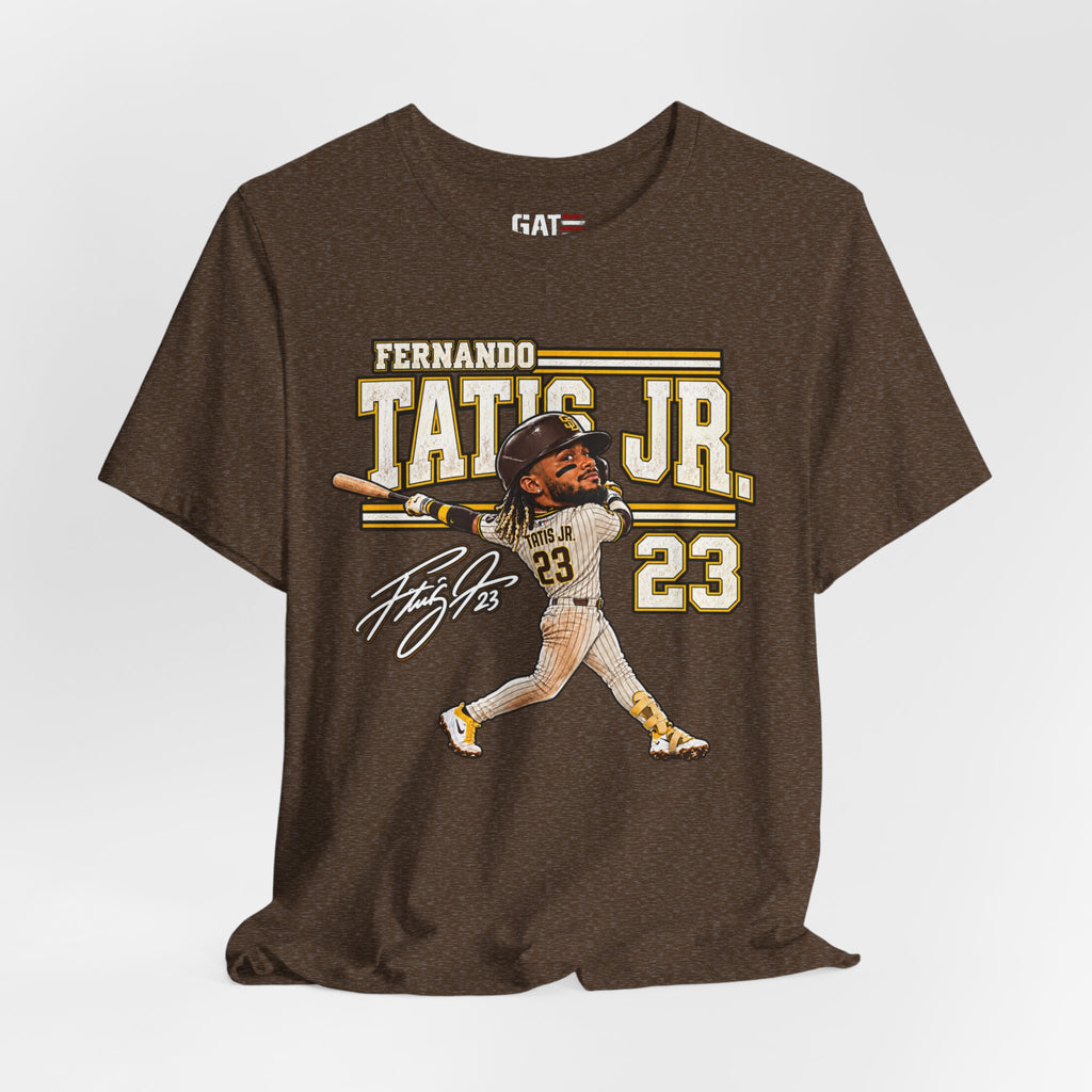 Fernando Tatis Jr. #23 Baseball Tee — Signed Cartoon Batter Design