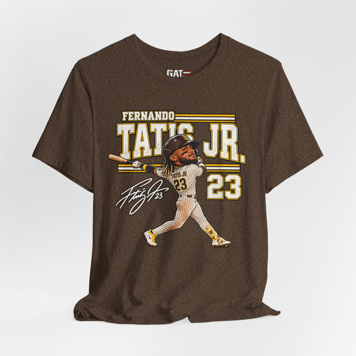 Fernando Tatis Jr. #23 Baseball Tee — Signed Cartoon Batter Design