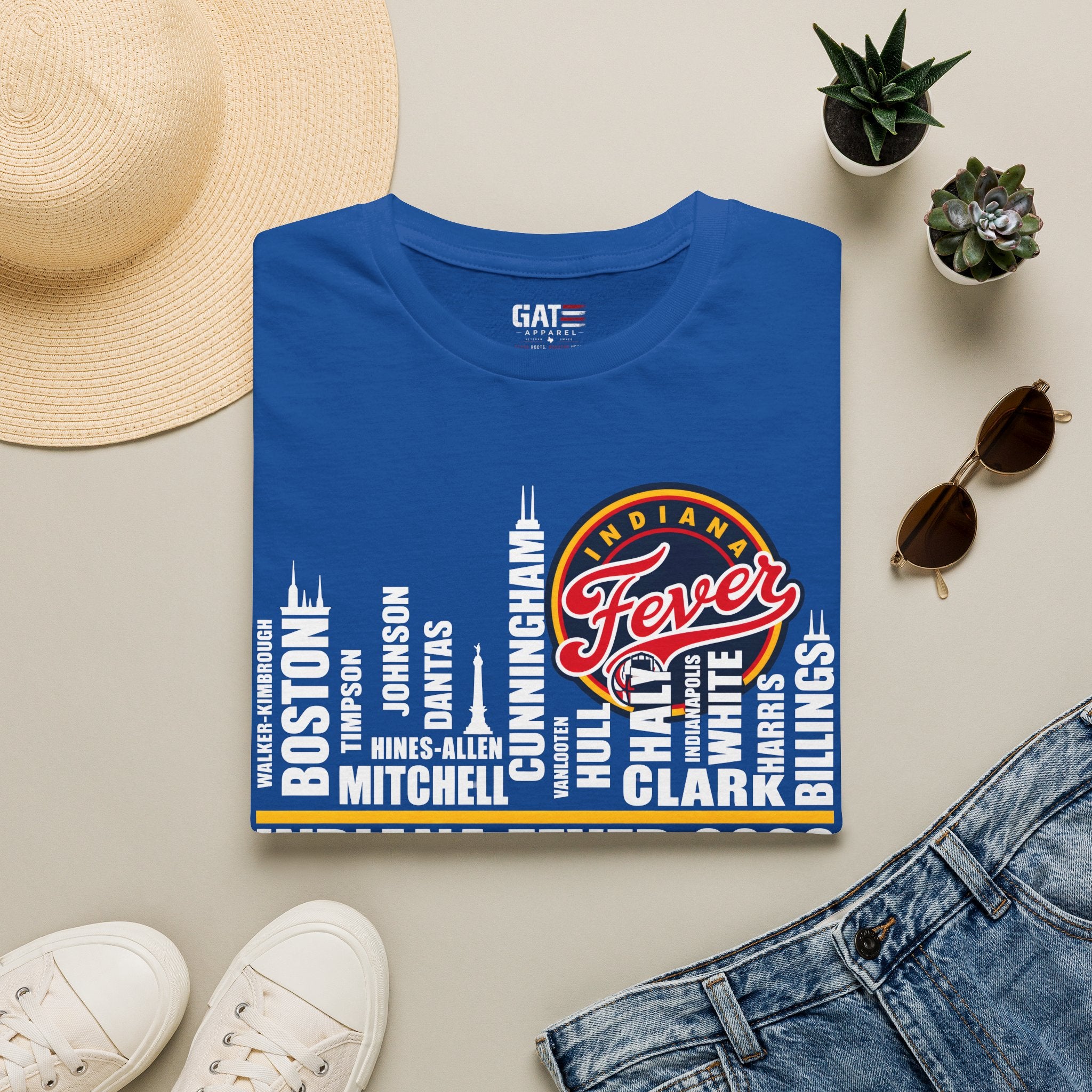 Indiana Fever Team Shirt Caitlin Clark Sophie Cunningham WNBA Basketball Tee
