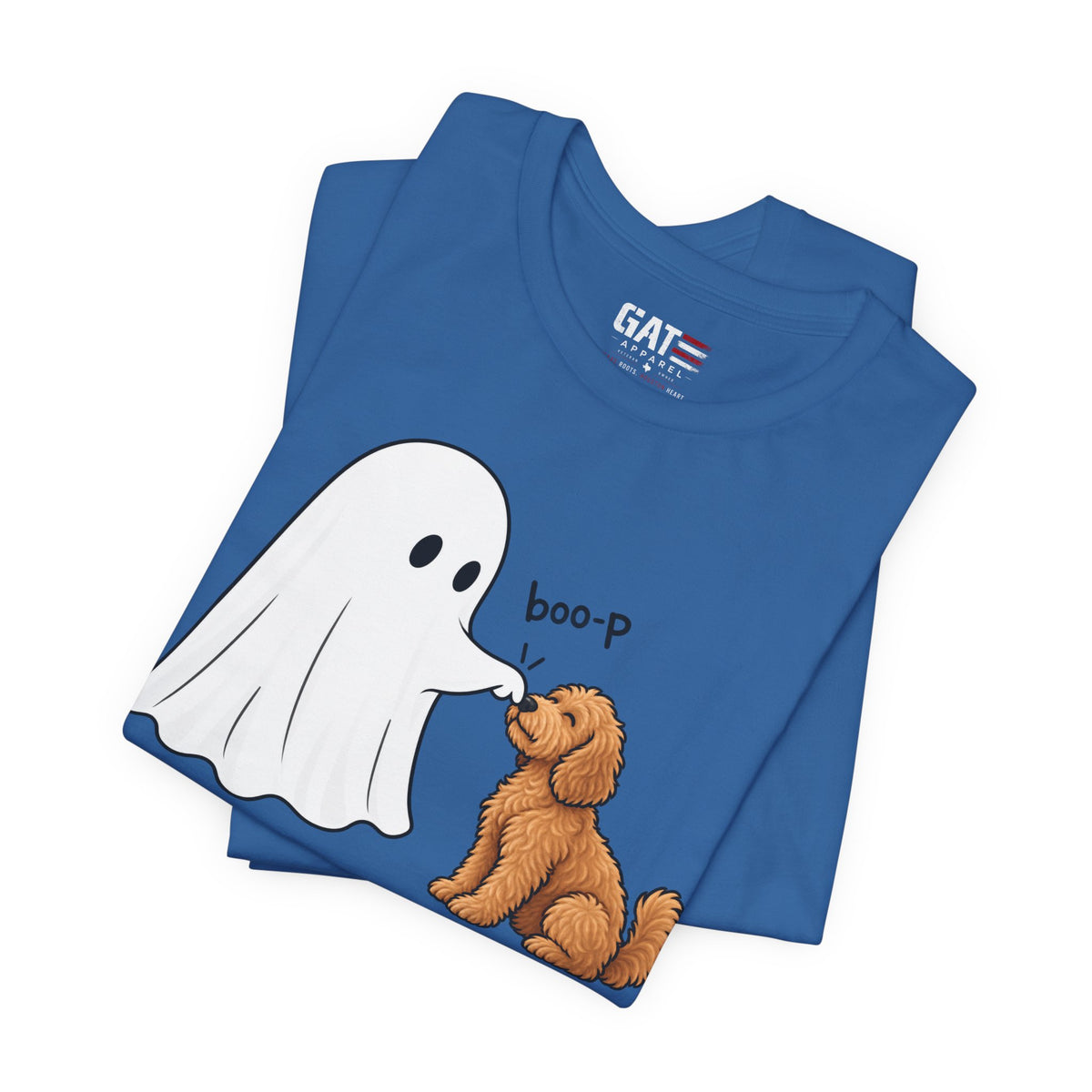 Halloween Ghost & Doodle— "boo-p" Cute Dog Halloween T-Shirt