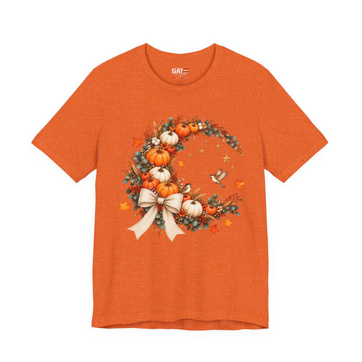 Fall pumpkin wreath graphic shirt mockup