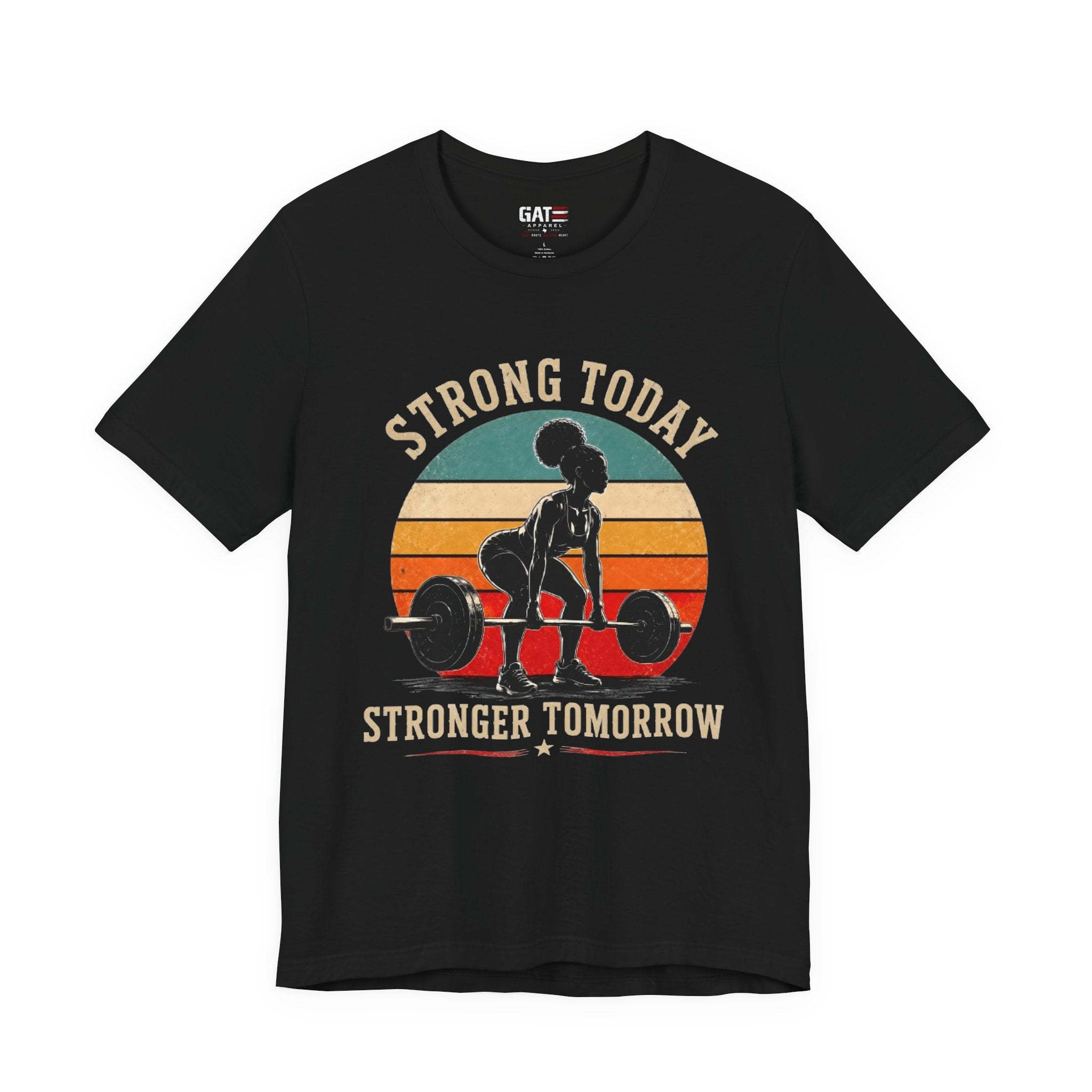 Strong Today Stronger Tomorrow Shirt, Women's Gym Shirt, Retro Weightlifting Tee, Fitness Gift for Women
