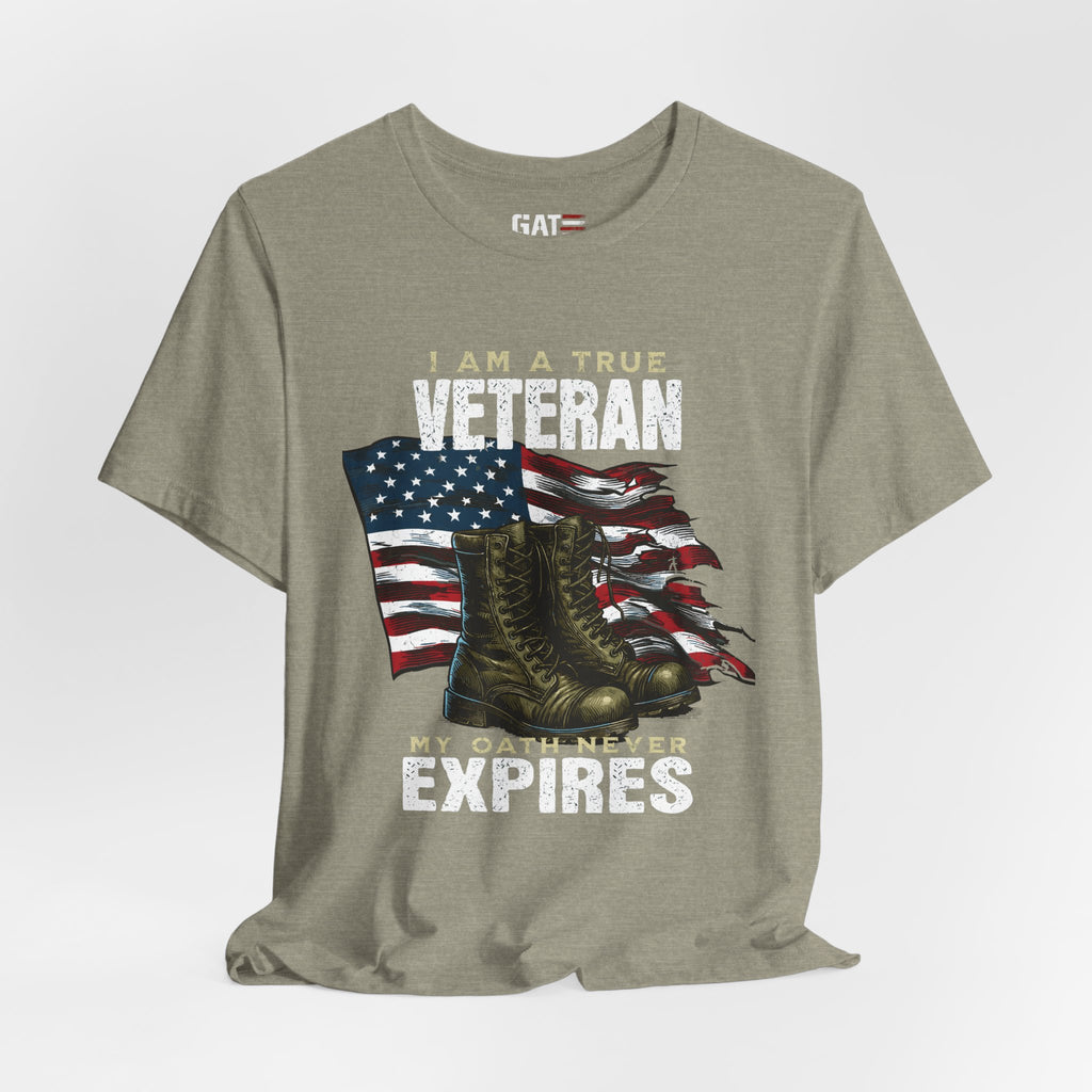 Veteran Shirt My Oath Never Expires, Proud Veteran Tee, Military Boots American Flag Shirt, Patriotic Veteran Gift for Men or Women