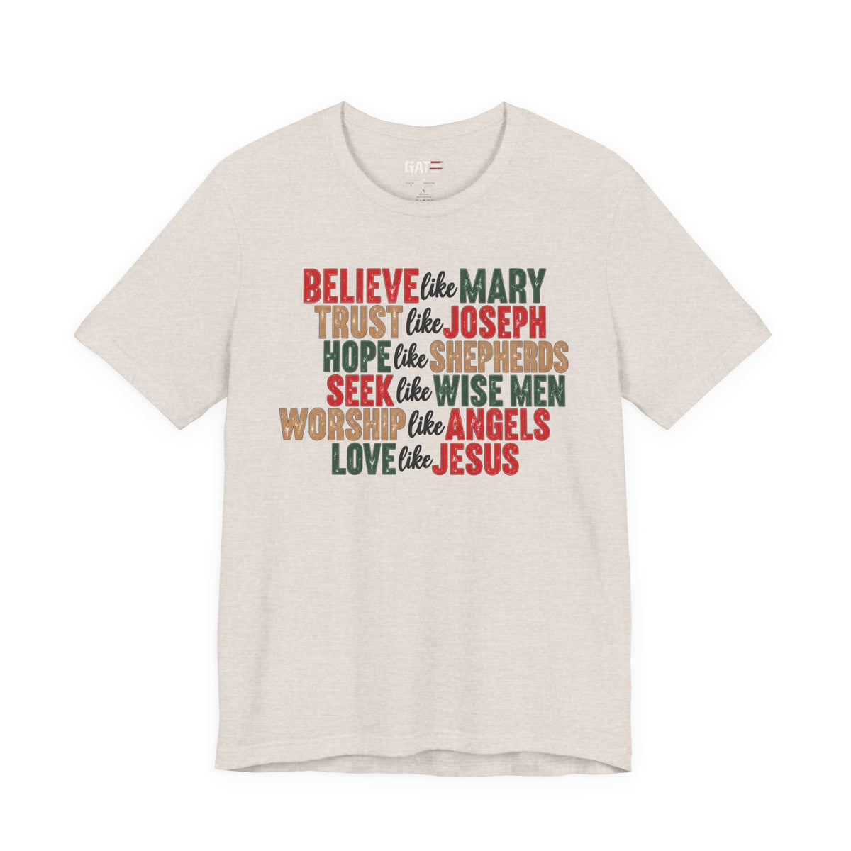 Believe Like Mary Christian Christmas T-Shirt - product image 7