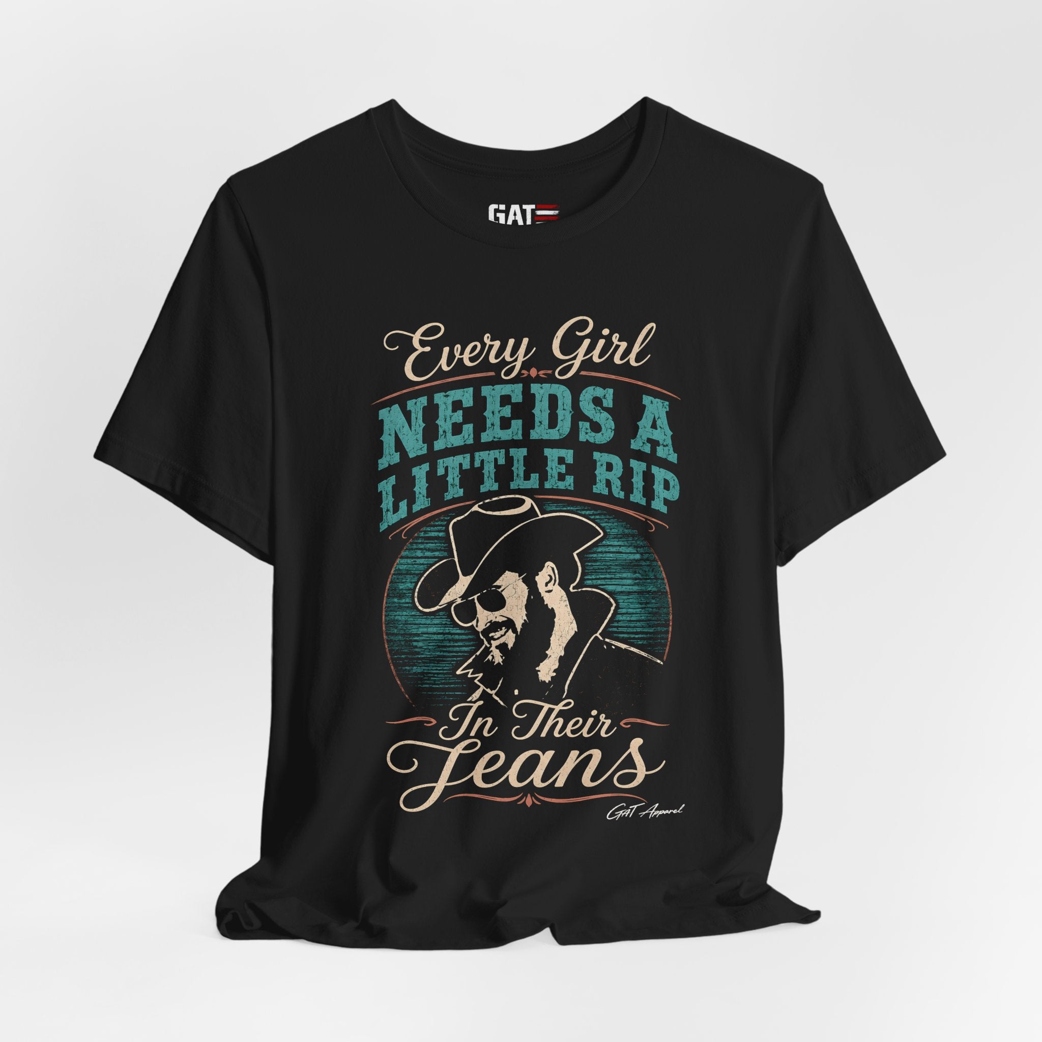 Every Girl Needs A Little Rip In Their Jeans Blue Text Shirt |Dutton Ranch | Yellowstone Inspired Shirt