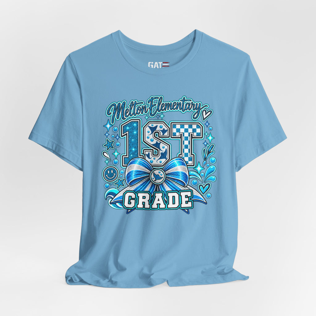 Melton 1st Grade School T‑Shirt — Bow Design