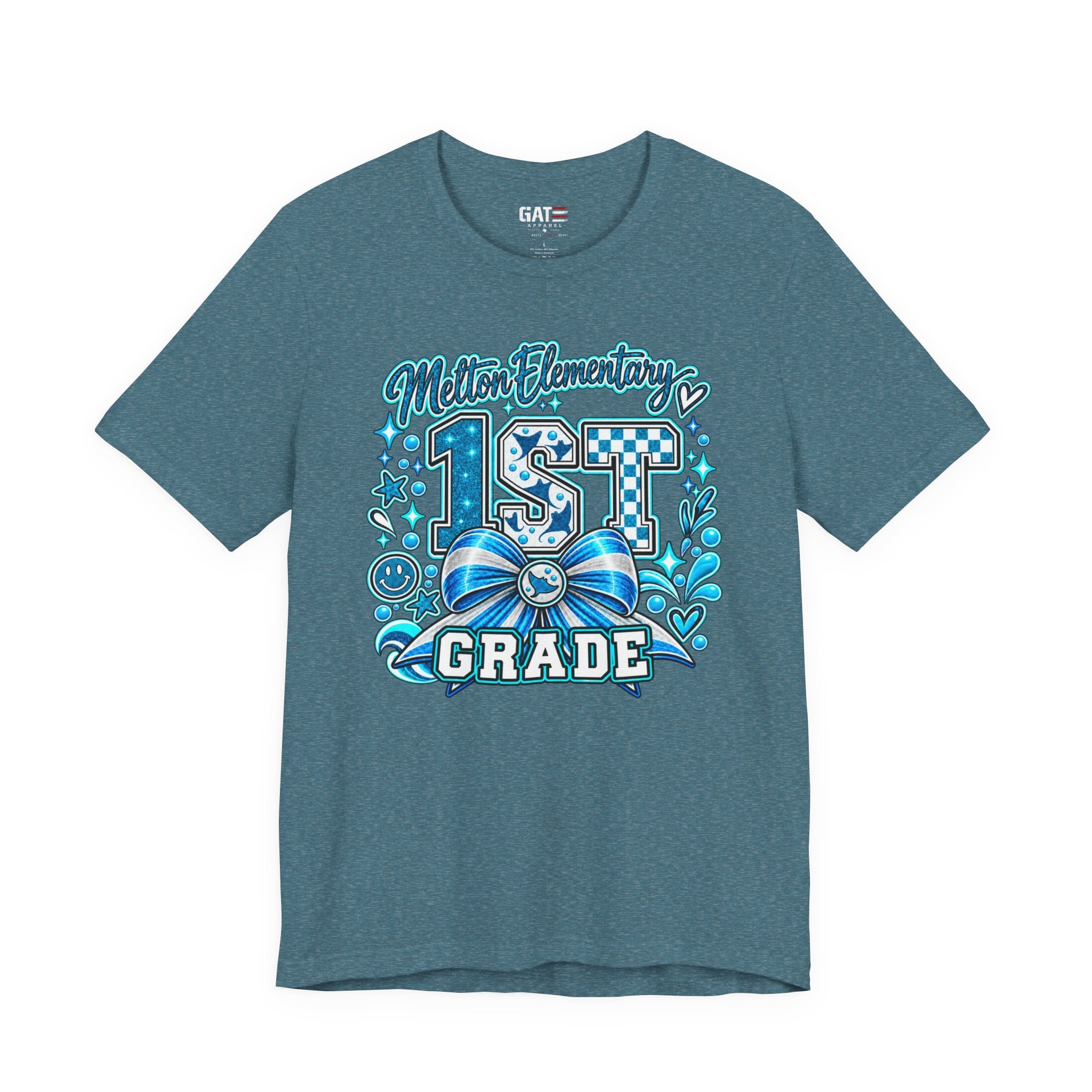 Melton 1st Grade School T‑Shirt — Bow Design