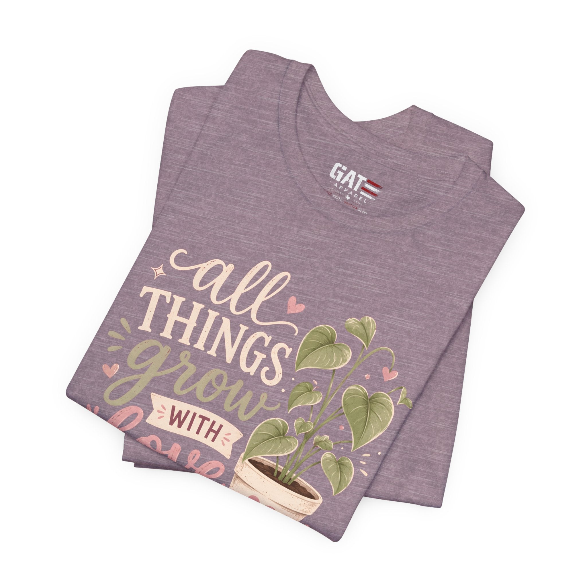 Plant Lover Shirt, All Things Grow With Love Shirt, Gardening Shirt, Botanical Tee, Plant Mom Gift, Flower Lover