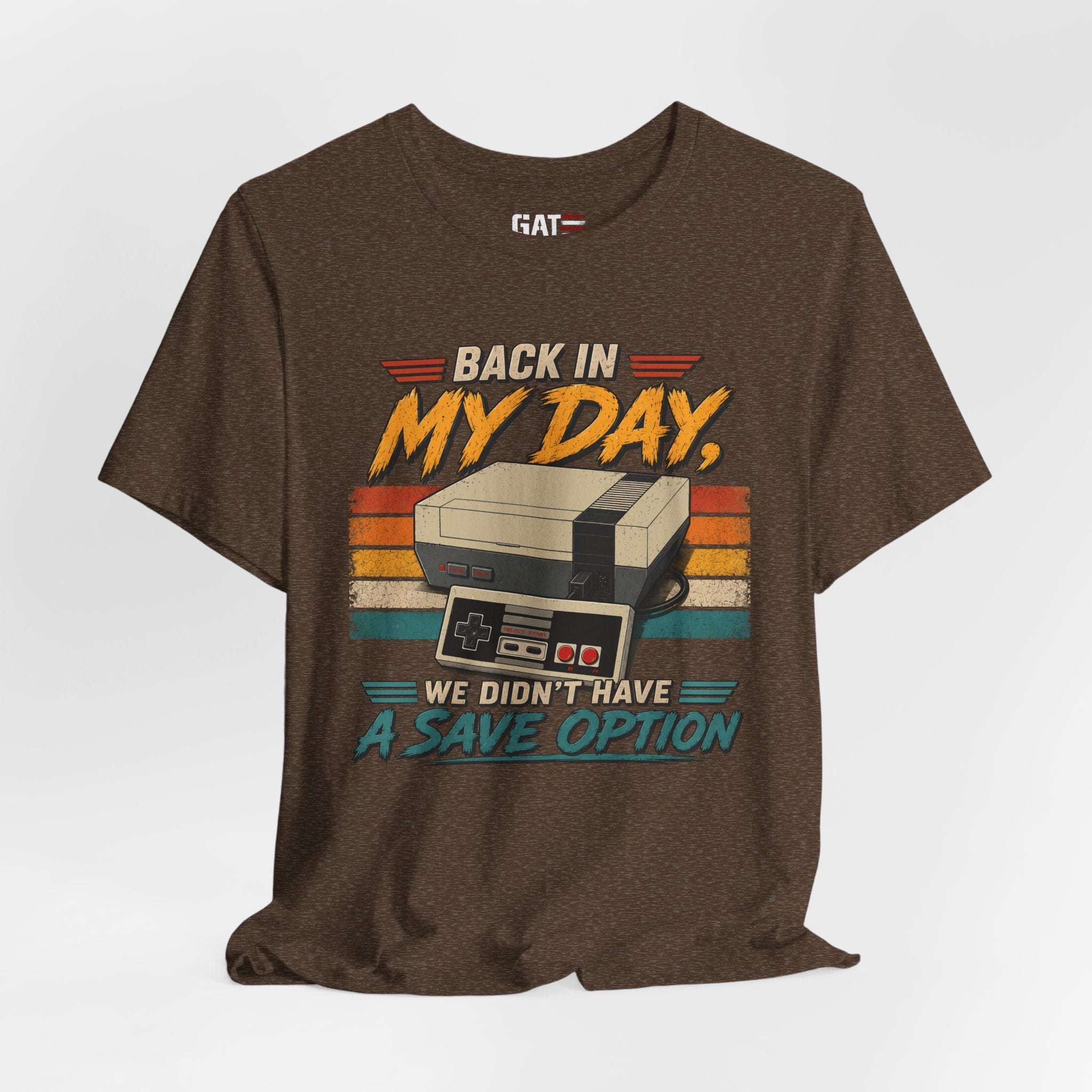 Funny Retro Gamer Shirt, Back In My Day We Didn't Have A Save Option, Vintage Gaming T Shirt, Old School Gamer Gift, Video Game Tee